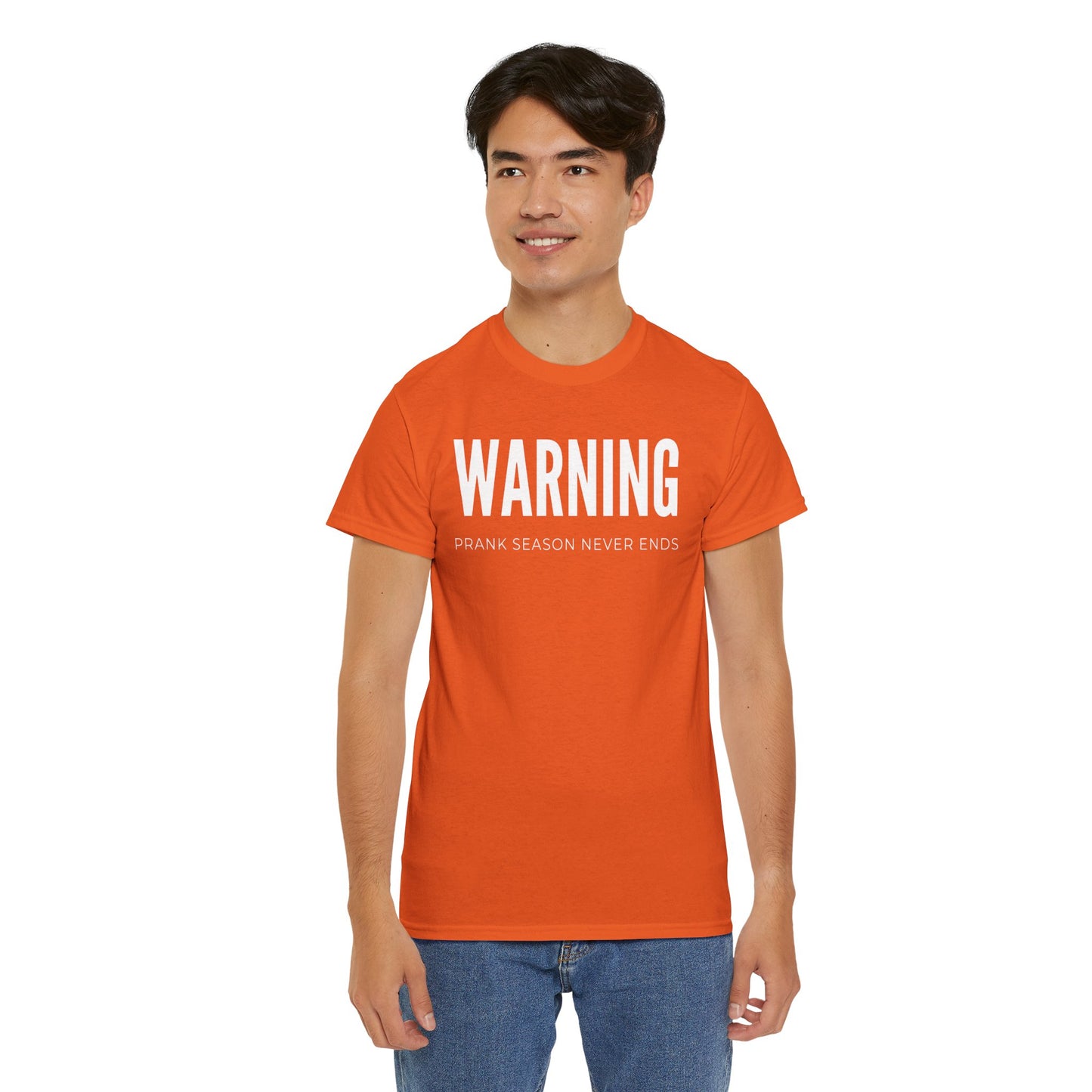 Warning Prank Season Unisex Heavy Cotton Tee | Fun Gift, Casual Wear, Comedy Merchandise, Birthday Gift, Prankster Shirt