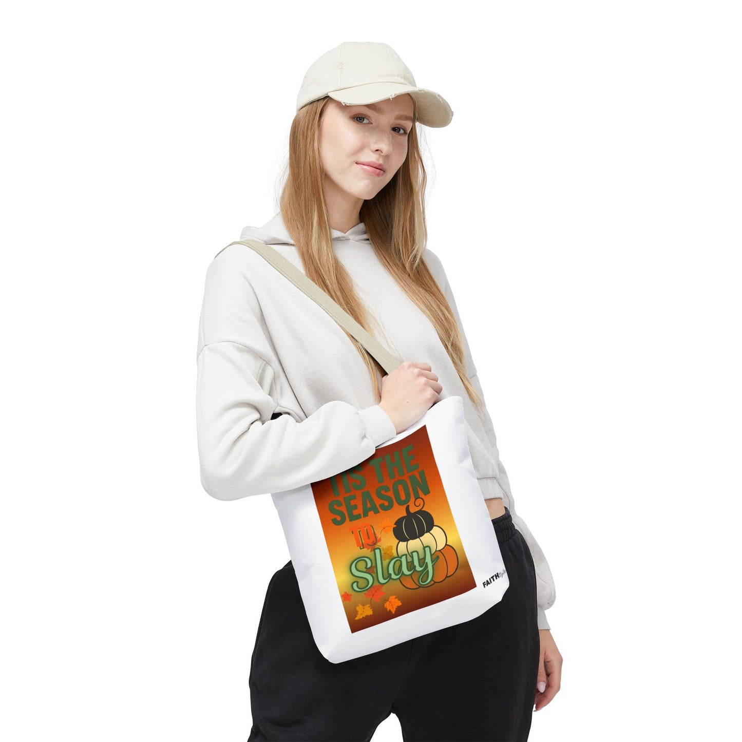 FaithStyles Seasonal Tote Bag: 'Tis the Season to Slay | Fall Shopping Bag, Halloween Tote, Autumn Handbag, Gift Bag, Eco-Friendly Tote