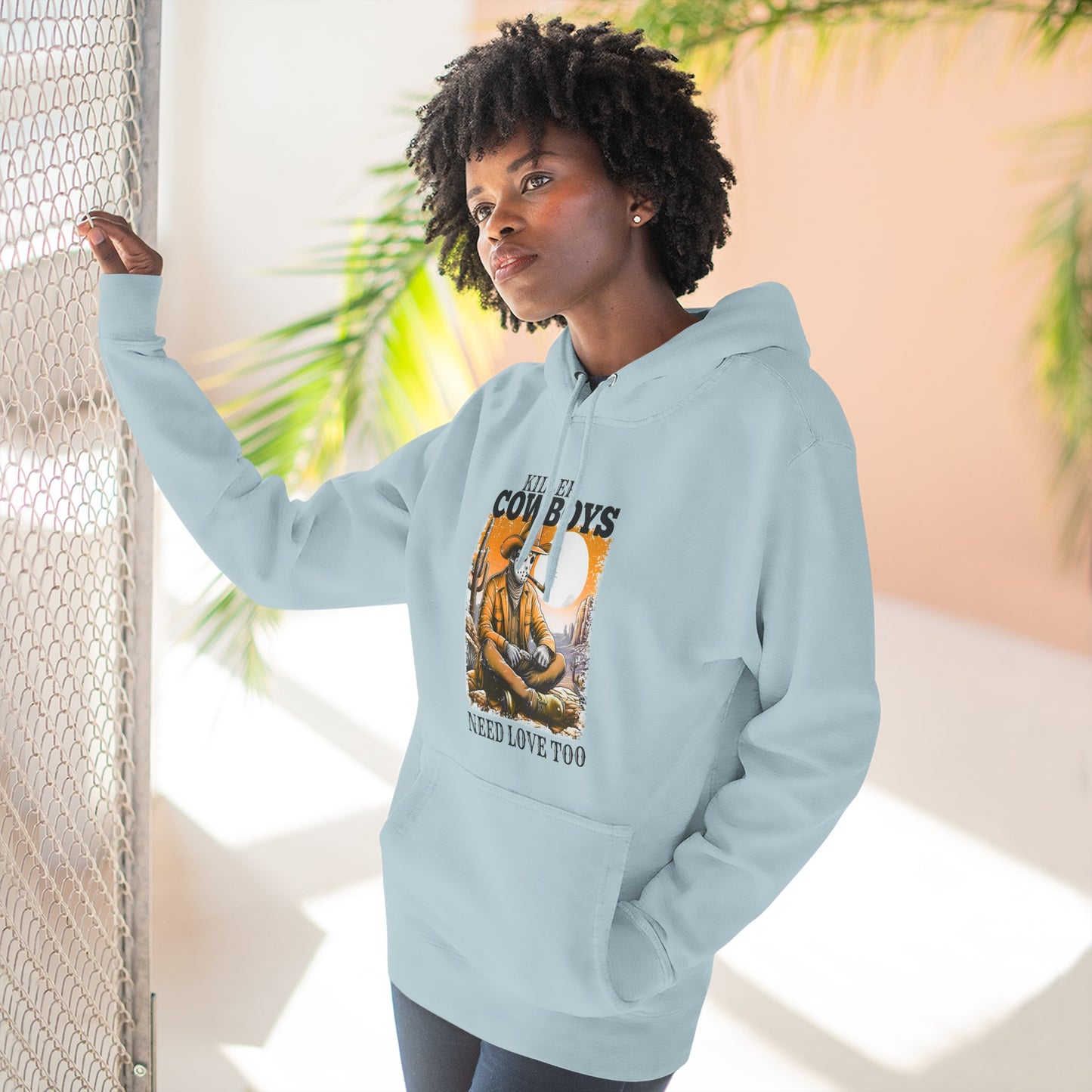 Three-Panel Fleece Hoodie-Front & Back Images