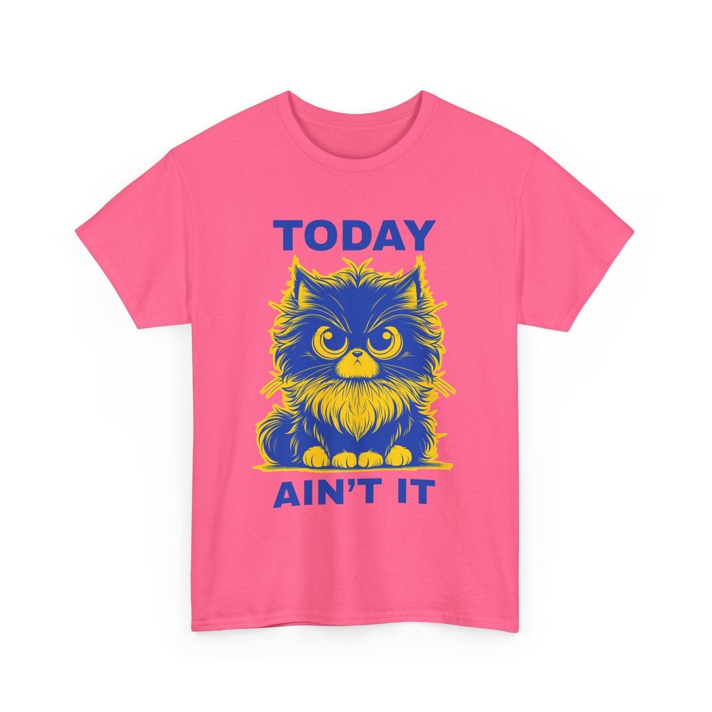 Funny Cat Tee - 'Today Ain't It' Unisex Heavy Cotton T-Shirt