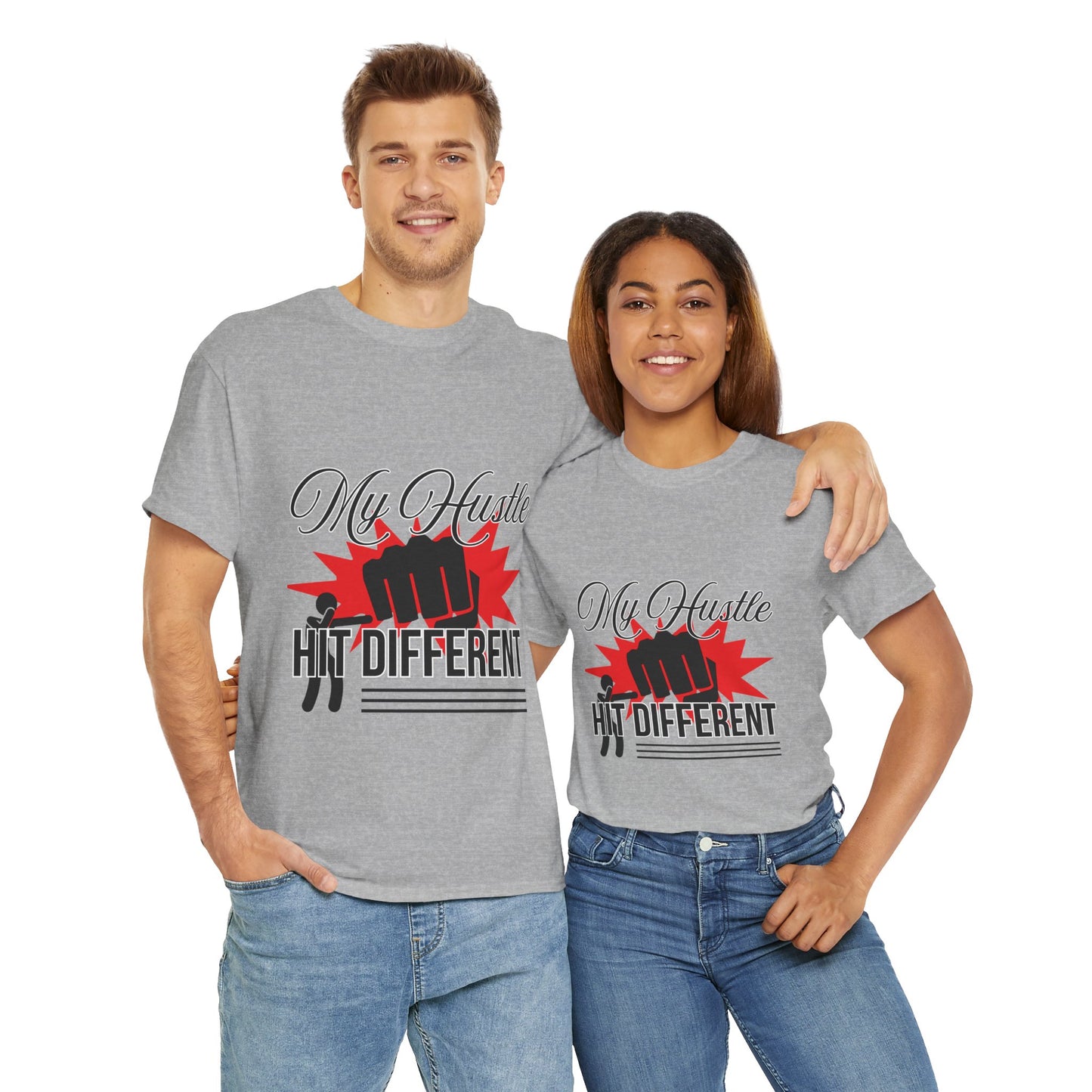 My Hustle Hits Different Cotton Tee, Motivational T-Shirt, Unisex Casual Wear, Gift for Entrepreneurs, Hustle Culture Apparel, Workout Shirt