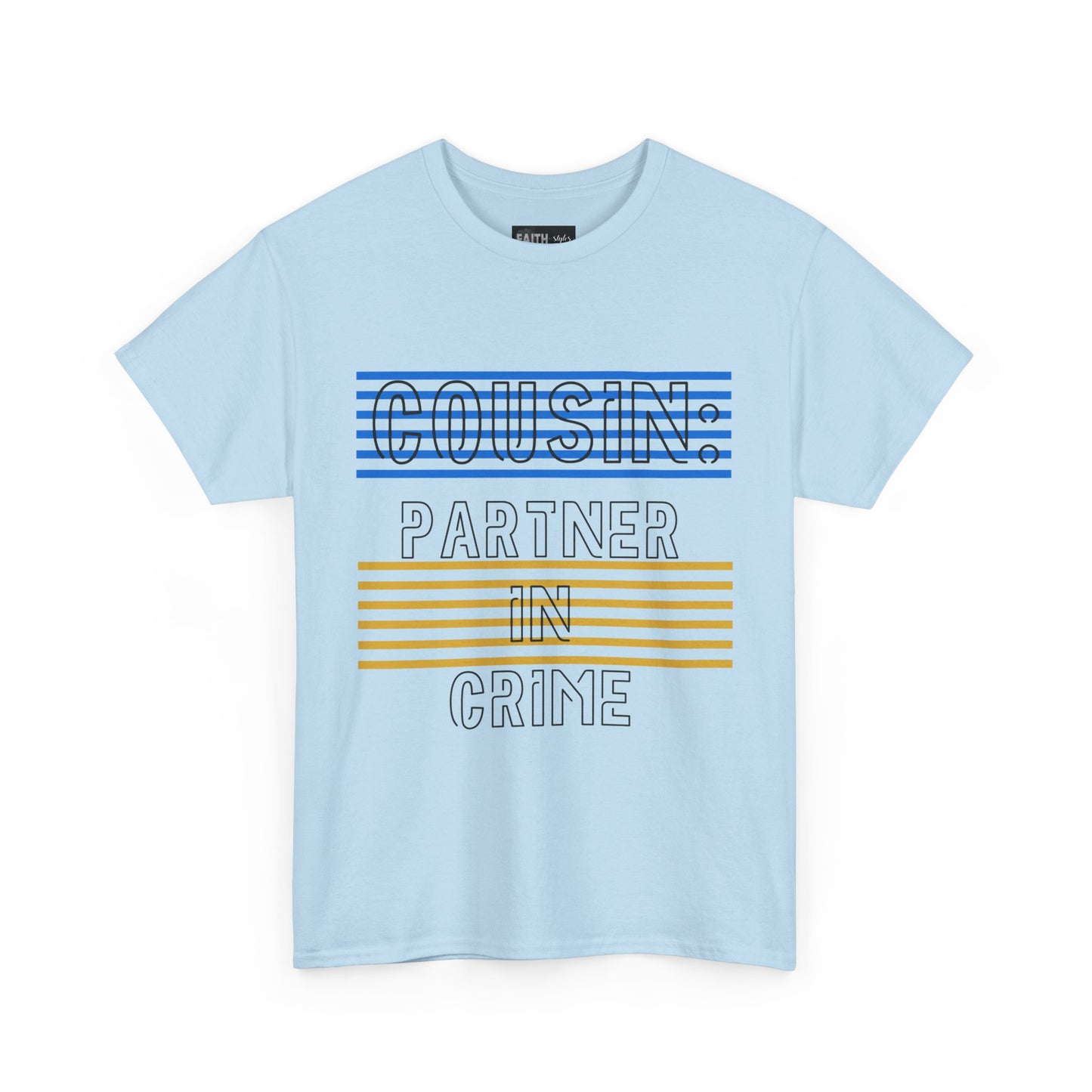 Cousins Partner in Crime Tee | Unisex Heavy Cotton T-Shirt for Family Gatherings, Cousin's Day, Gift for Cousins, Comfortable Casual Wear