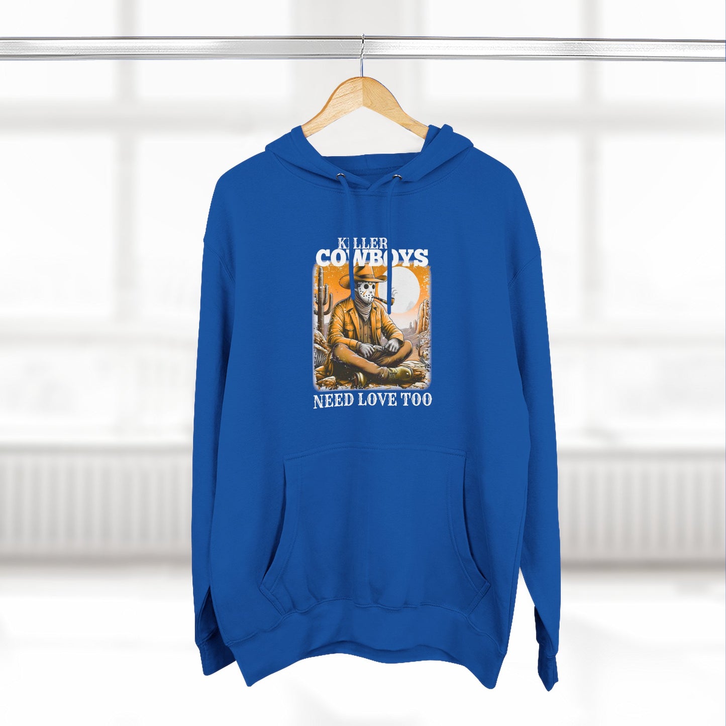 Three-Panel Fleece Hoodie-Front & Back Images