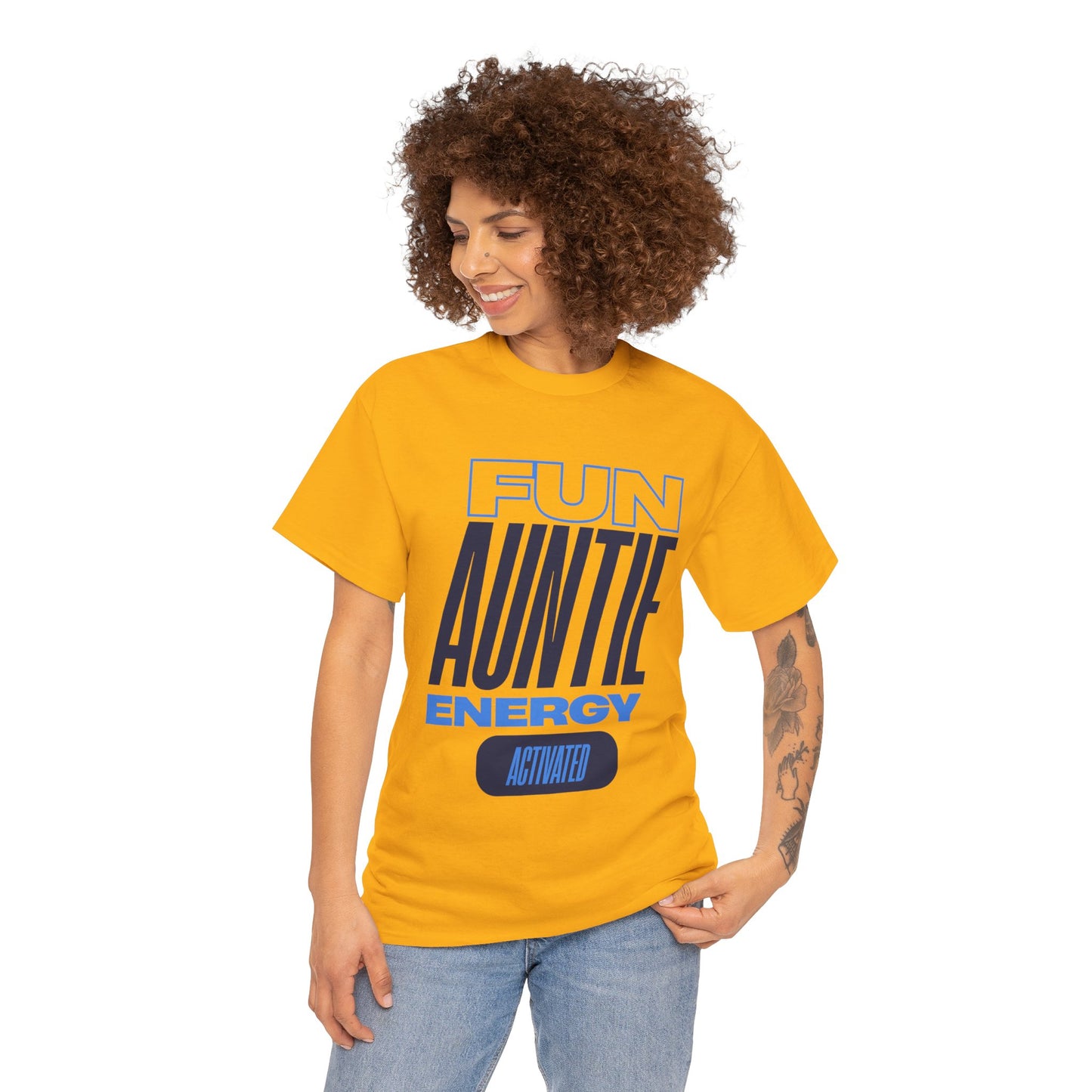 Fun Auntie Energy Activated Tee - Perfect Gift for Cool Aunts, Casual Wear, Gifting, Family Celebrations, Aunt's Day