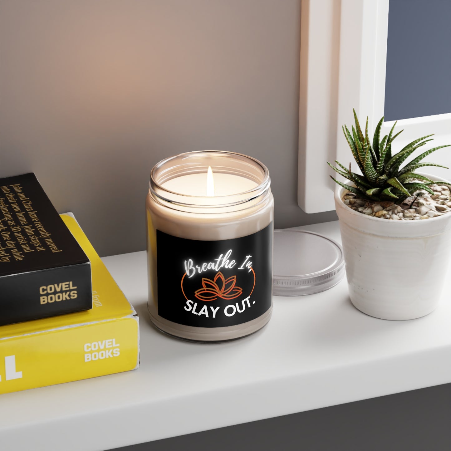 Breathe In Slay Out Scented Soy Candle, Relaxation Gift, Home Decor, Mindfulness Candle, Self-Care, Aromatherapy, Birthday Gift
