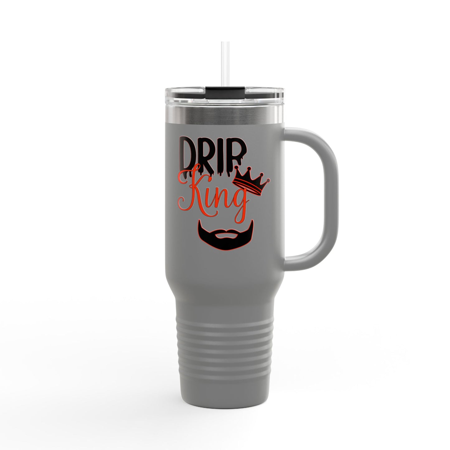 Drip King Insulated Travel Mug, 40oz | Perfect for Coffee Lovers, Gift for Him, Road Trips, Bearded Men, Stylish Drinkware