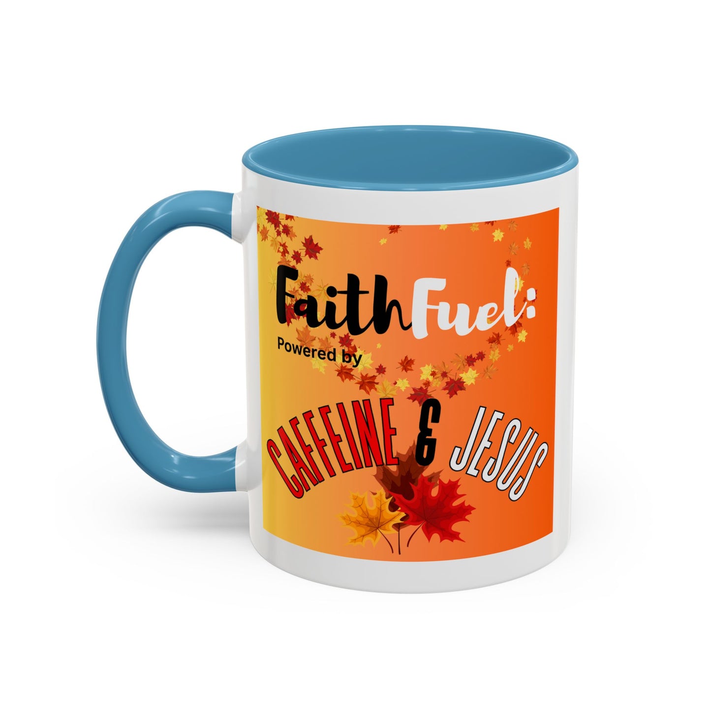 FaithFuel Caffeine & Jesus Mug - Fall Coffee Cup, Inspirational Gift, Autumn Decor, Home Office Supplies, Religious Mug