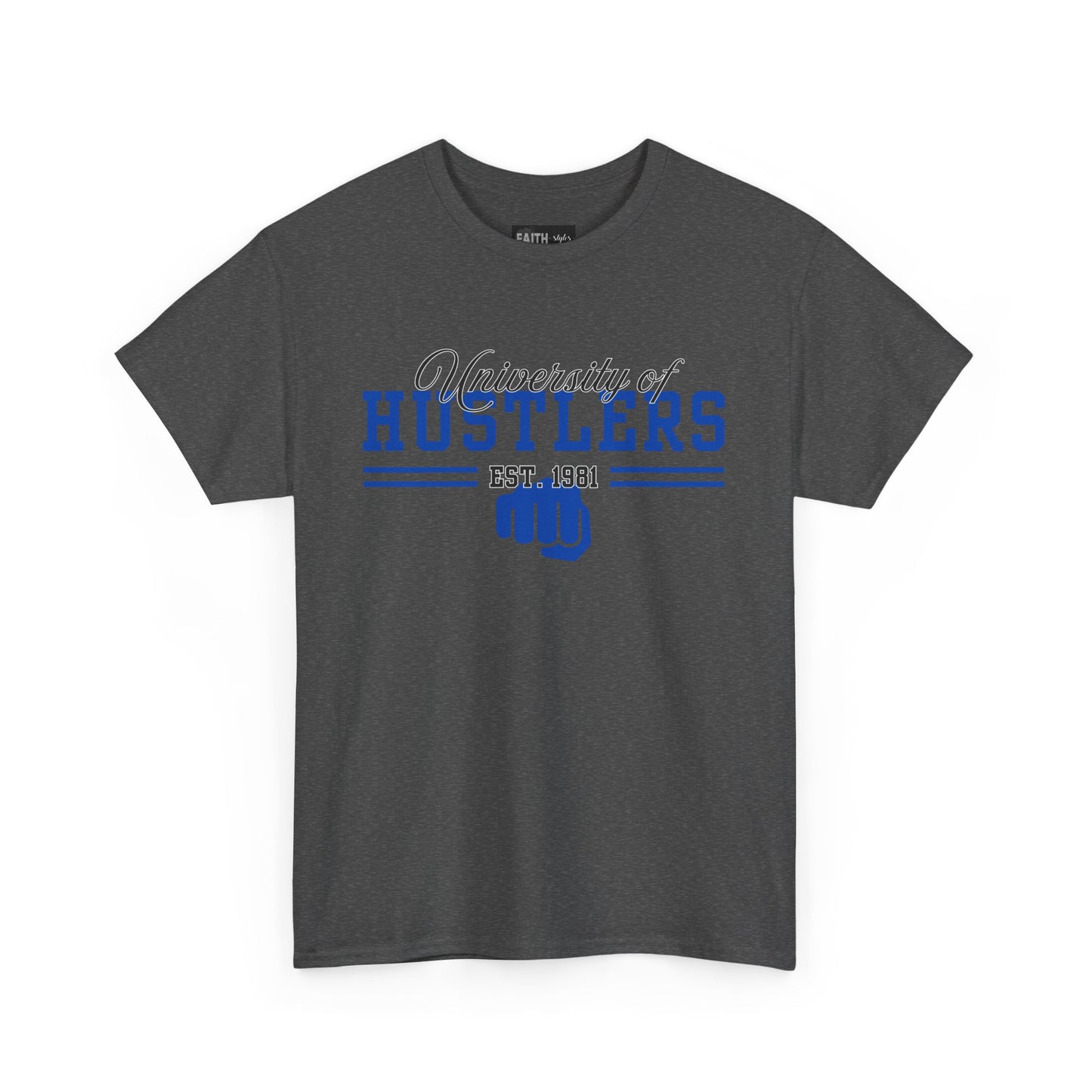 University of Hustlers Unisex Heavy Cotton Tee - Motivational T-Shirt, Casual Wear, Gift Idea, Streetwear, College Merch