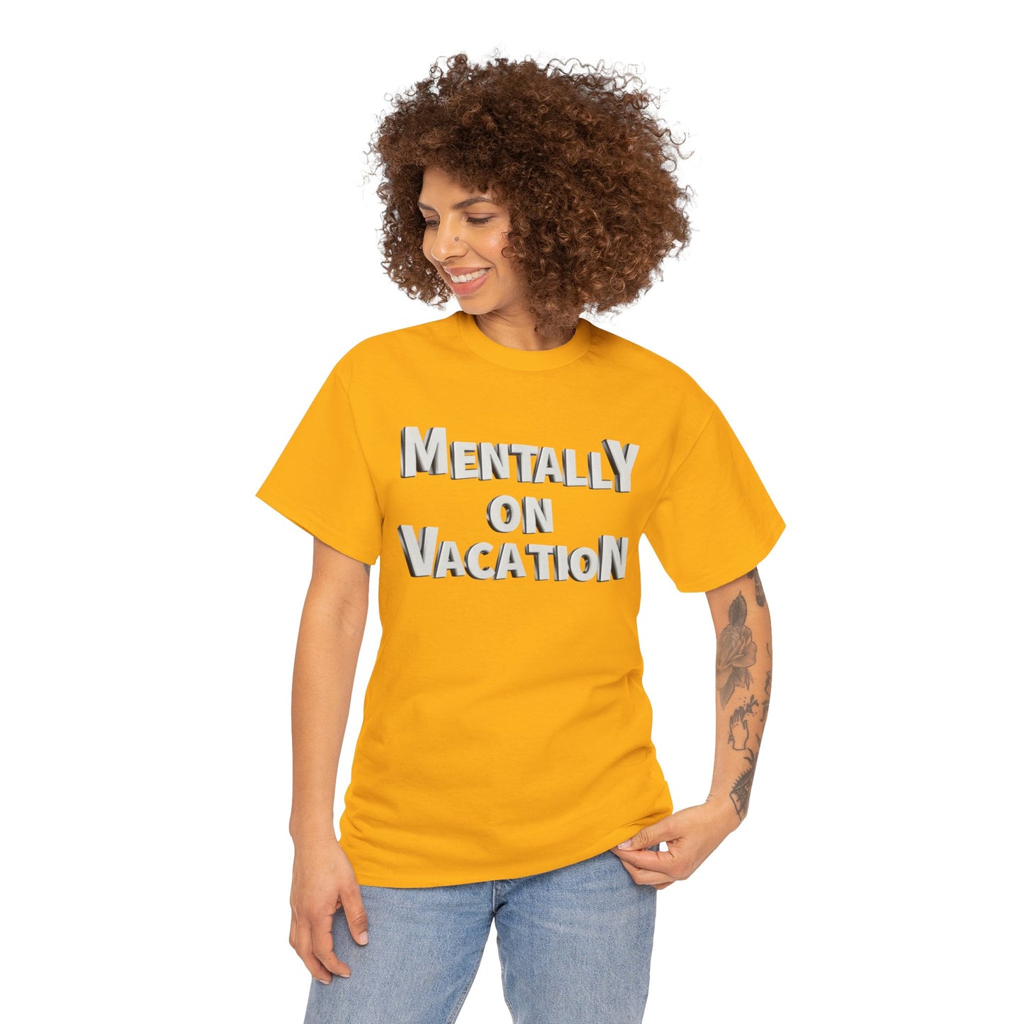 Mentally on Vacation Tee, Relaxed Fit Cotton Shirt, Summer Vibes Tee, Vacation Inspired Top, Gift for Travel Lovers, Casual Wear