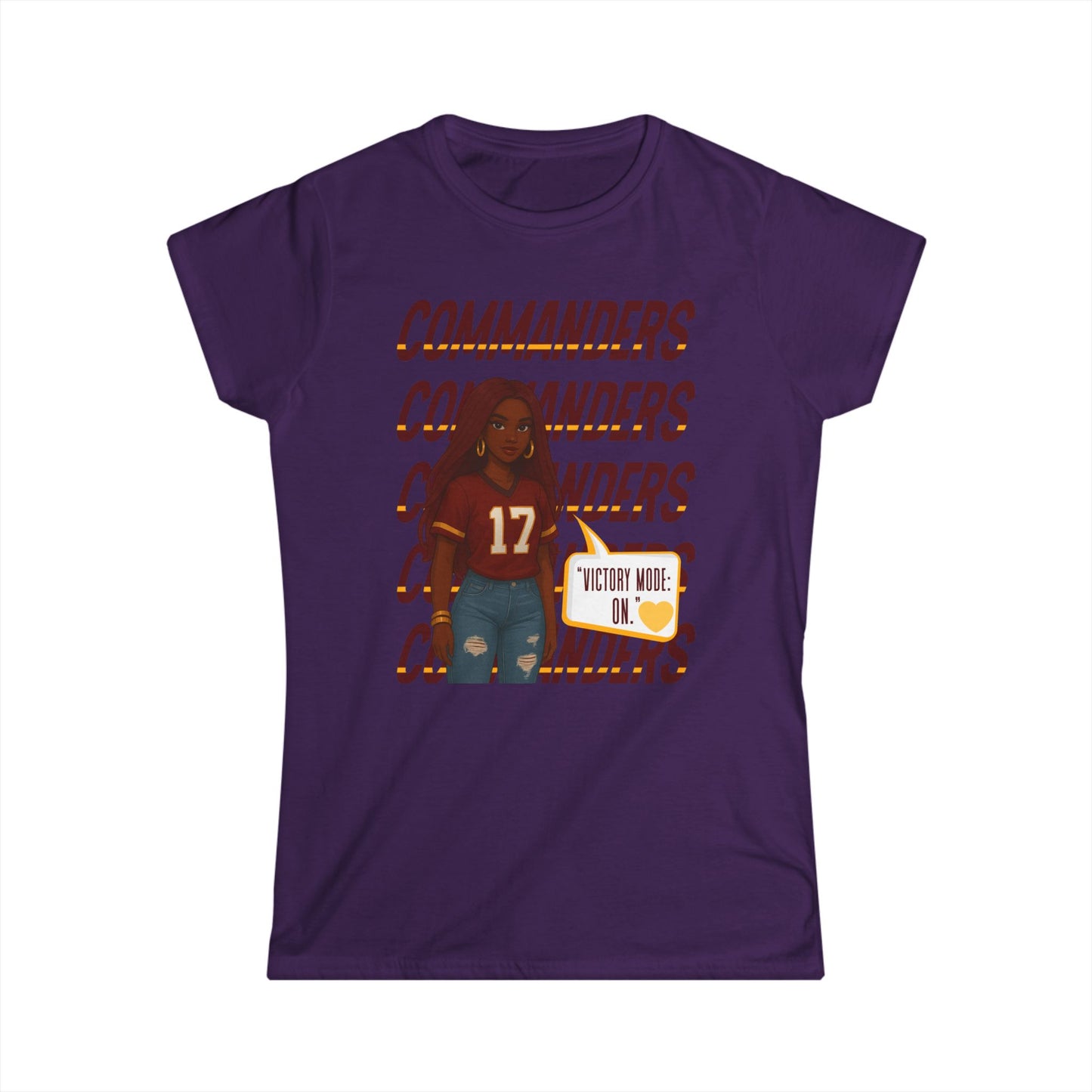 Commanders Women's Softstyle Tee - Fun Casual Shirt for Game Days, Fan Apparel, Perfect Gift for Sports Lovers, Comfortable & Stylish