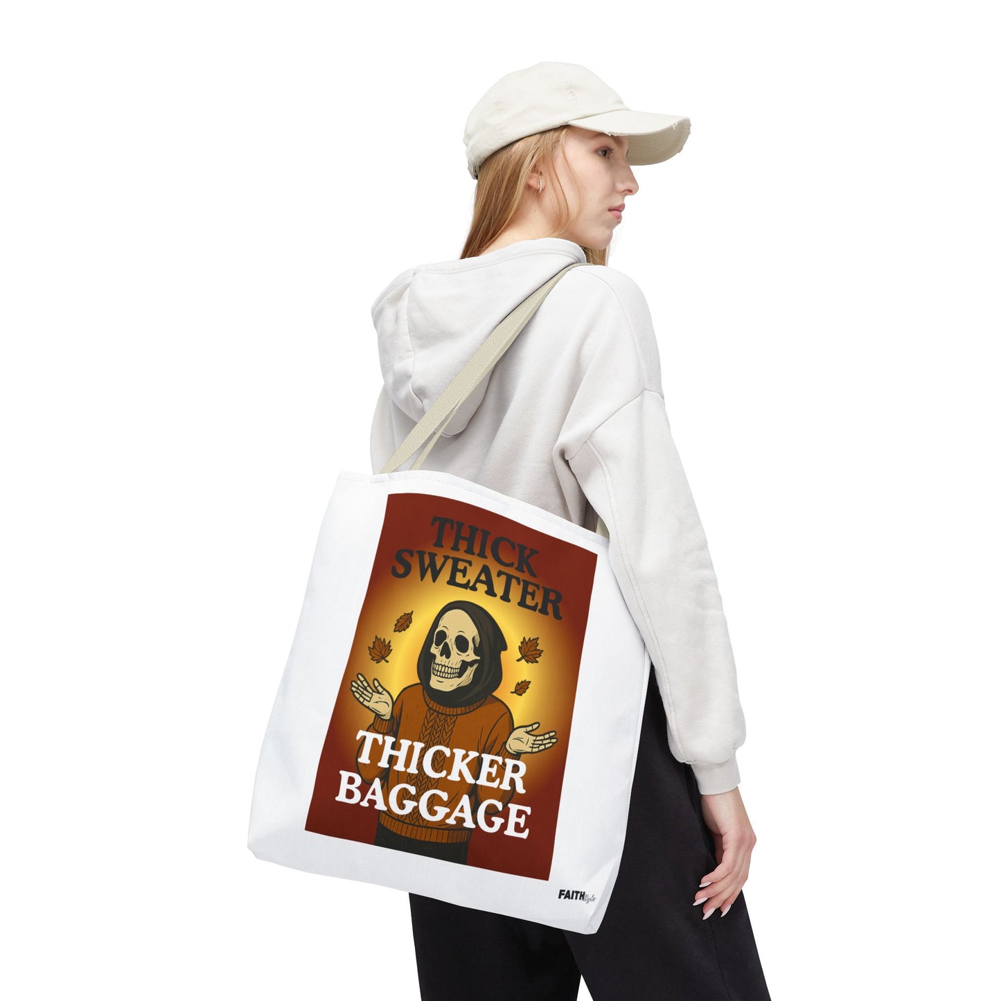 FaithStyles Fall-Themed Thicker Baggage Tote Bag, Halloween, Autumn Vibes, Eco-Friendly Gift, Spooky Baggage, Seasonal Carryall, Shopping Bag, Casual Style