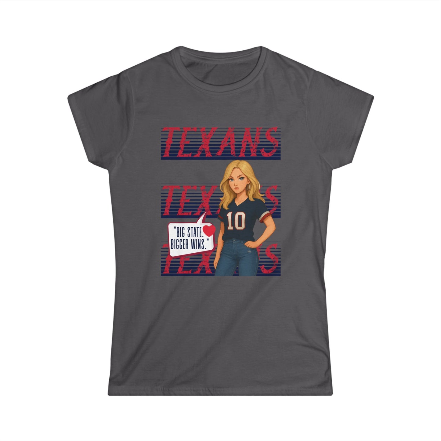 Texans Spirit Women's Tee, Game Day Shirt, Cute Fan Tee, State Pride Apparel, Sports Lover Gift