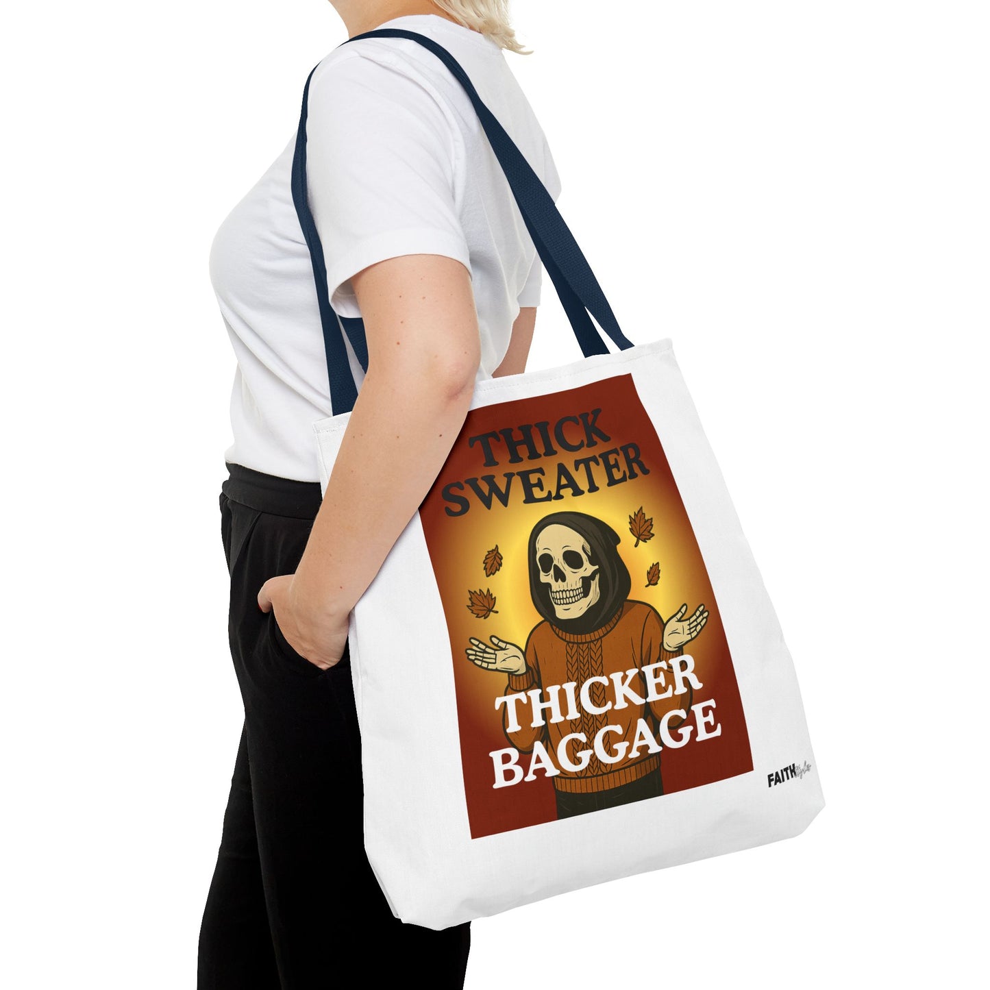 FaithStyles Fall-Themed Thicker Baggage Tote Bag, Halloween, Autumn Vibes, Eco-Friendly Gift, Spooky Baggage, Seasonal Carryall, Shopping Bag, Casual Style