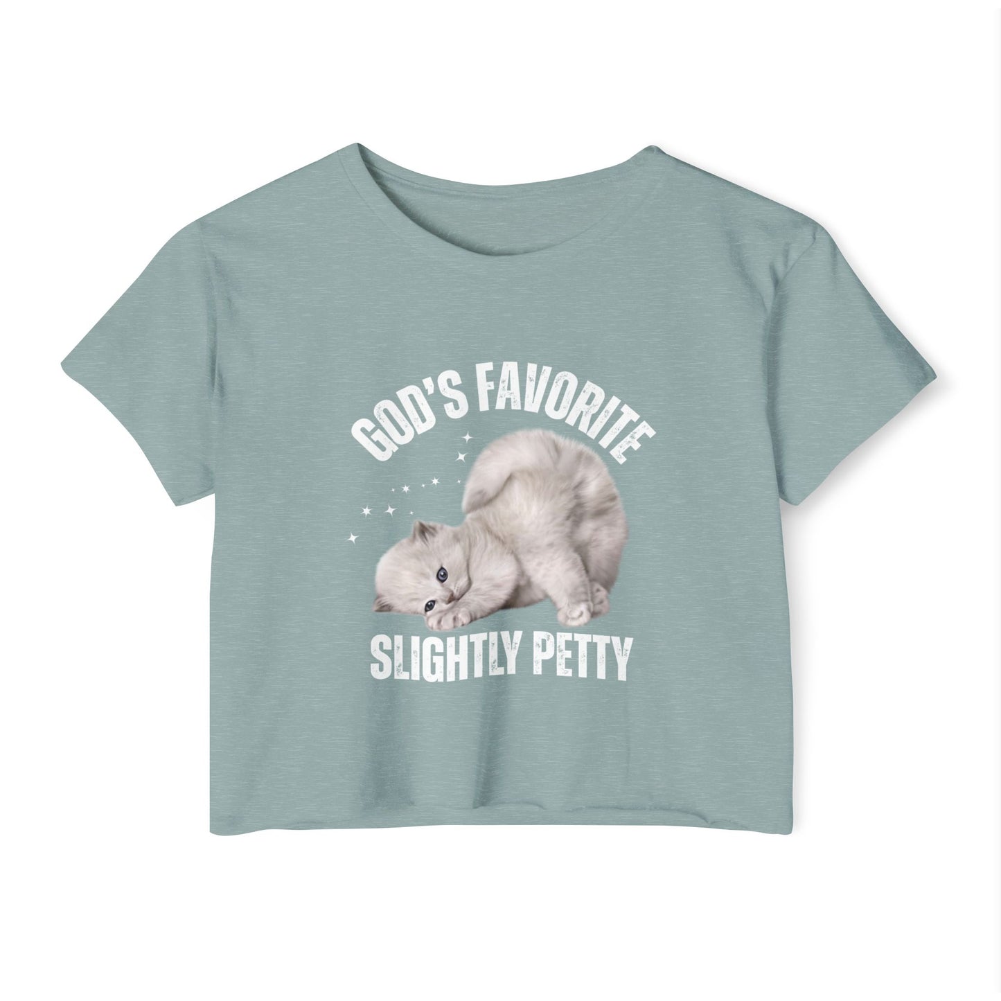 God's Favorite Slightly Petty Women's Festival Crop Top, Cute Summer Shirt, Fun Graphic Tee, Festival Outfit, Trendy Streetwear