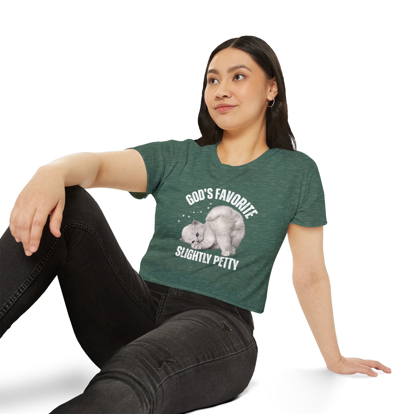 God's Favorite Slightly Petty Women's Festival Crop Top, Cute Summer Shirt, Fun Graphic Tee, Festival Outfit, Trendy Streetwear