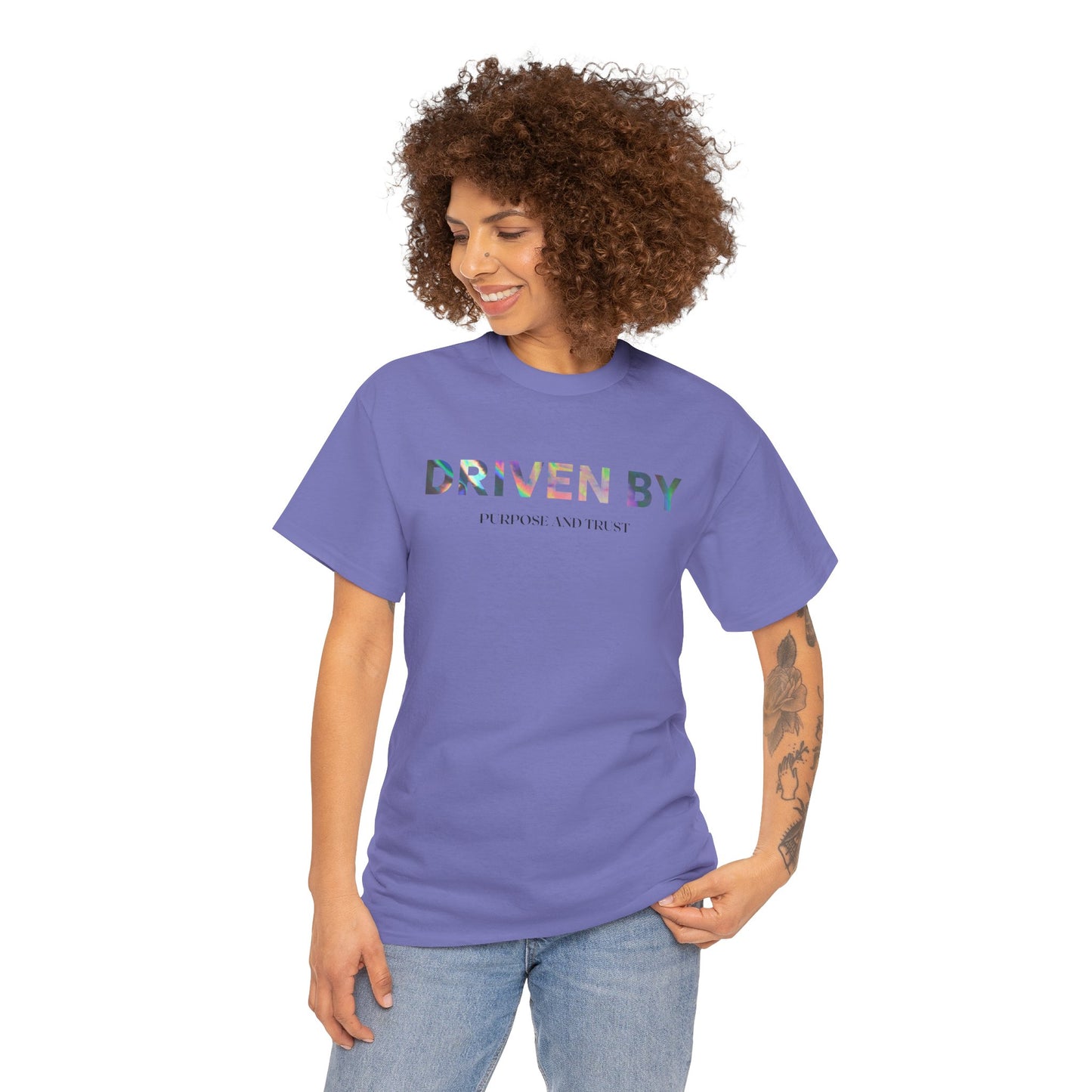 Driven By Inspiration Unisex Heavy Cotton Tee, Motivational Shirt, Casual Wear, Gift Idea for Friends, Positive Vibes, Everyday Style