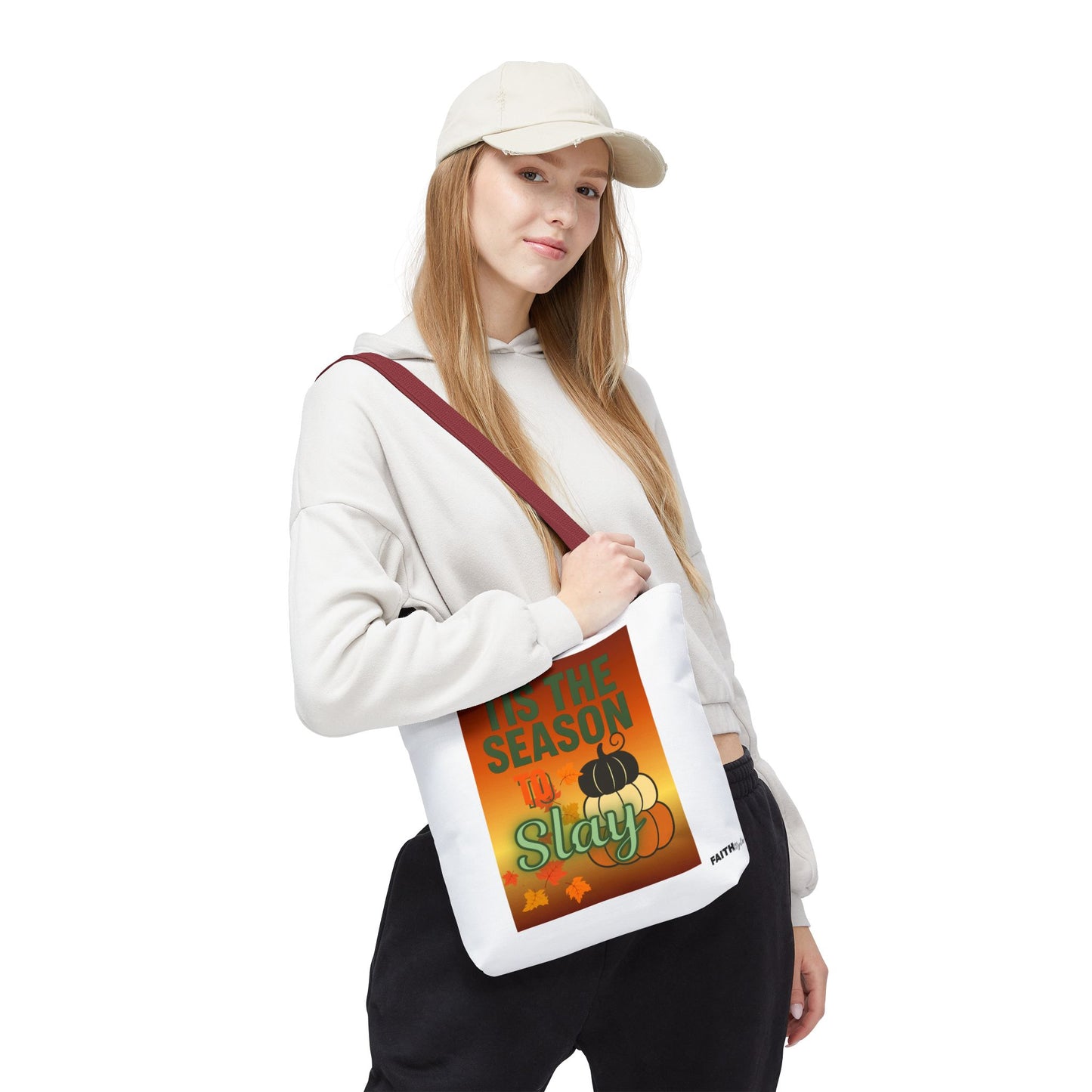 FaithStyles Seasonal Tote Bag: 'Tis the Season to Slay | Fall Shopping Bag, Halloween Tote, Autumn Handbag, Gift Bag, Eco-Friendly Tote