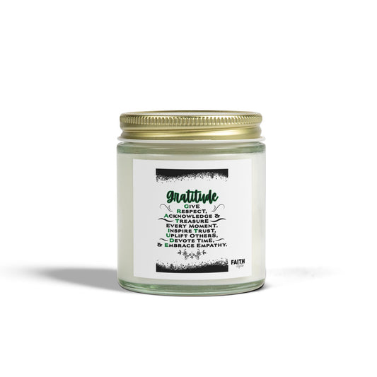 FaithStyles "GRATITUDE" Scented Wax Candles, Coconut Apricot Wax (4oz, 9oz)
