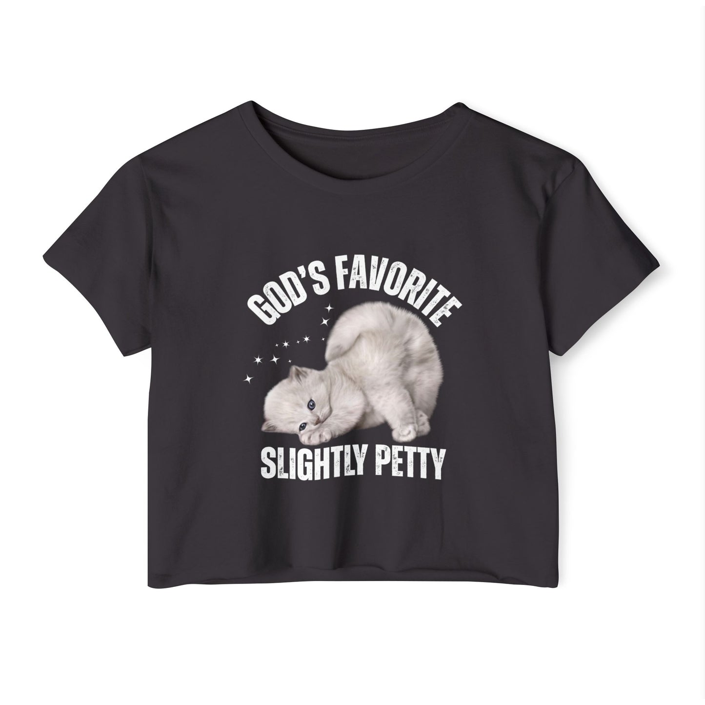 God's Favorite Slightly Petty Women's Festival Crop Top, Cute Summer Shirt, Fun Graphic Tee, Festival Outfit, Trendy Streetwear