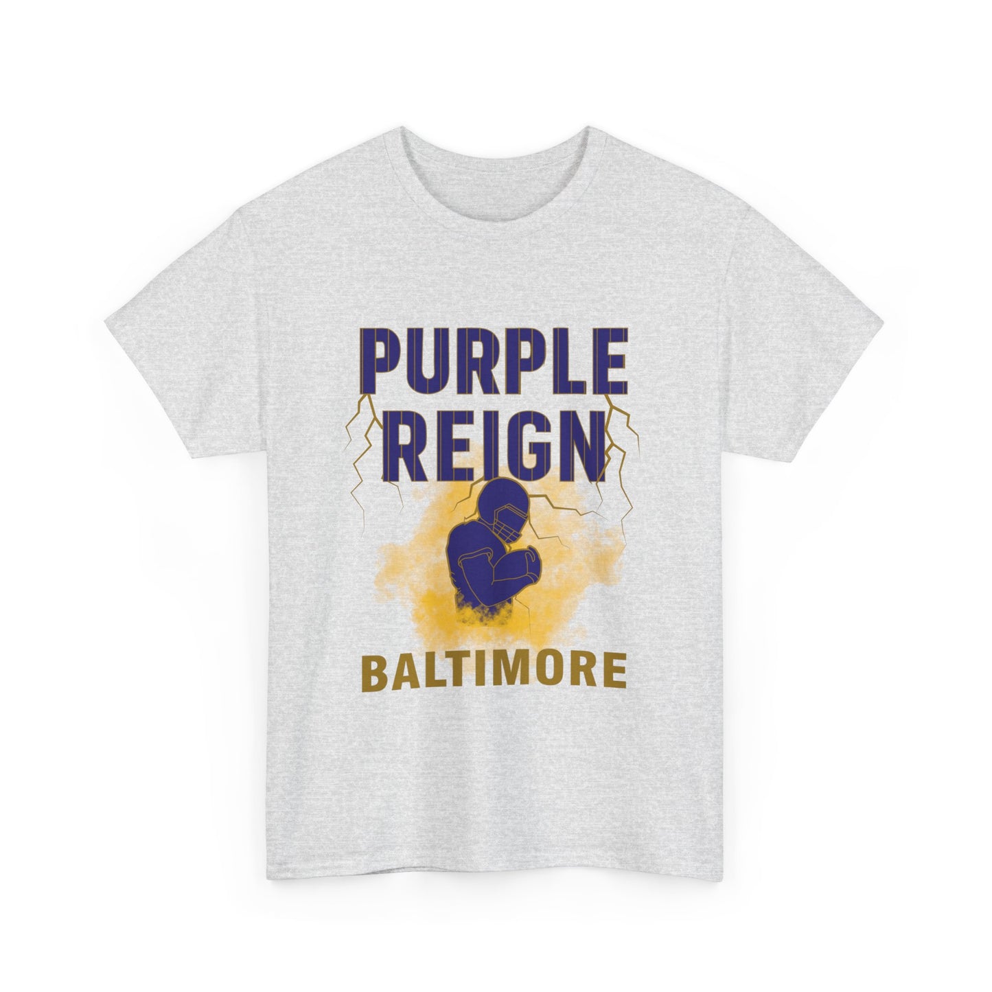 Purple Reign Male Cotton Tee - Bold Style for Baltimore Fans, Casual