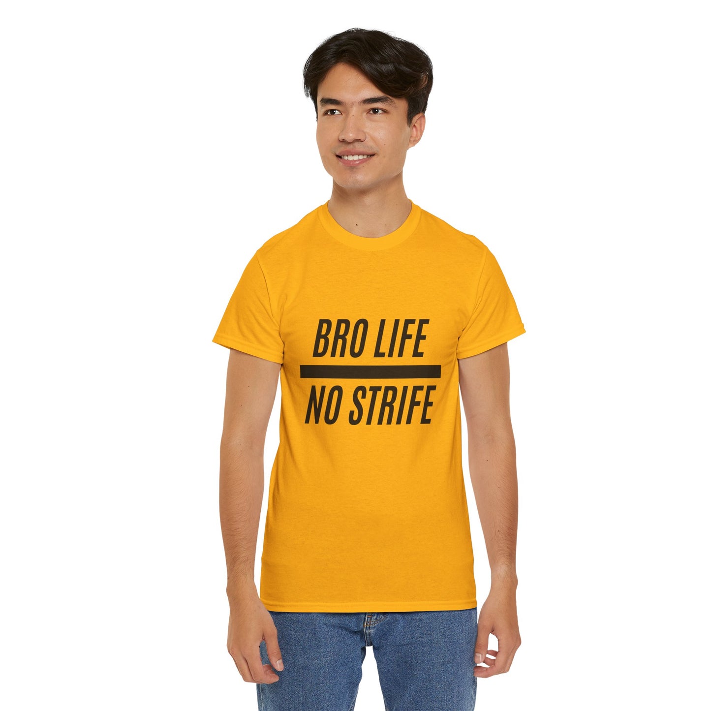 Bro Life Unisex Heavy Cotton Tee, Casual Graphic T-Shirt, Funny Gift for Friends, Everyday Wear, Brotherhood Apparel, Birthday Gift