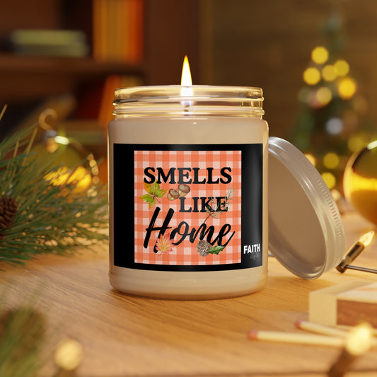 FaithStyles Smells Like Home Scented Soy Candle, Cozy Gift, Autumn Decor, Relaxation Candle, Home Fragrance, Fall Scented Candles