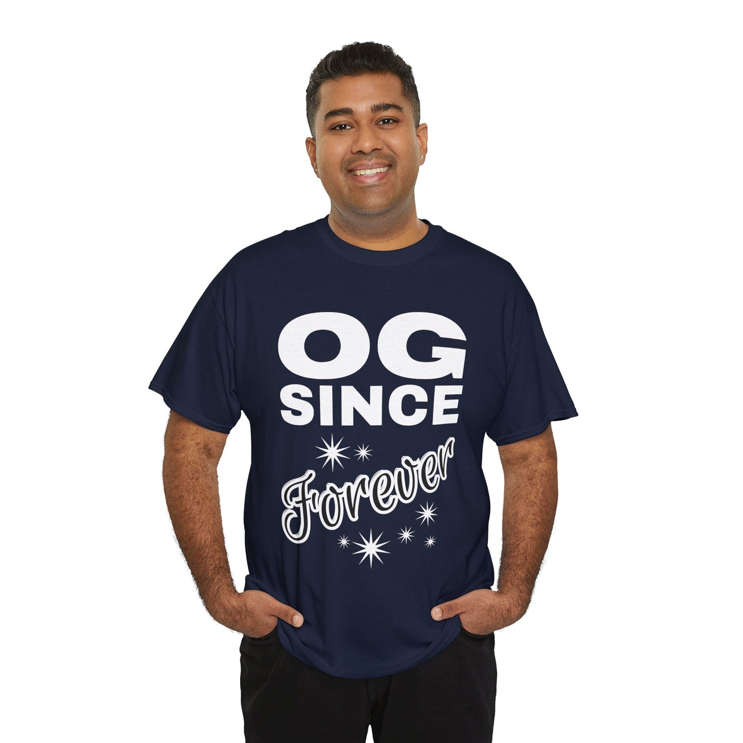 Grandpa Heavy Cotton Tee - OG Since Forever, Casual Tee, Trendy Graphic Shirt, Gift for Friends, Streetwear Fashion