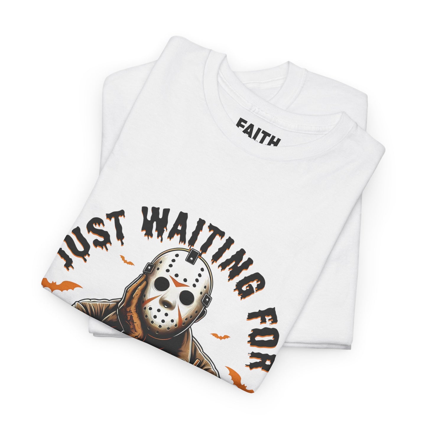 Unisex Halloween Graphic Tee, Spooky T-Shirt for Fall, Just Waiting for My Killer Date Shirt, Perfect for Halloween Parties or Gift