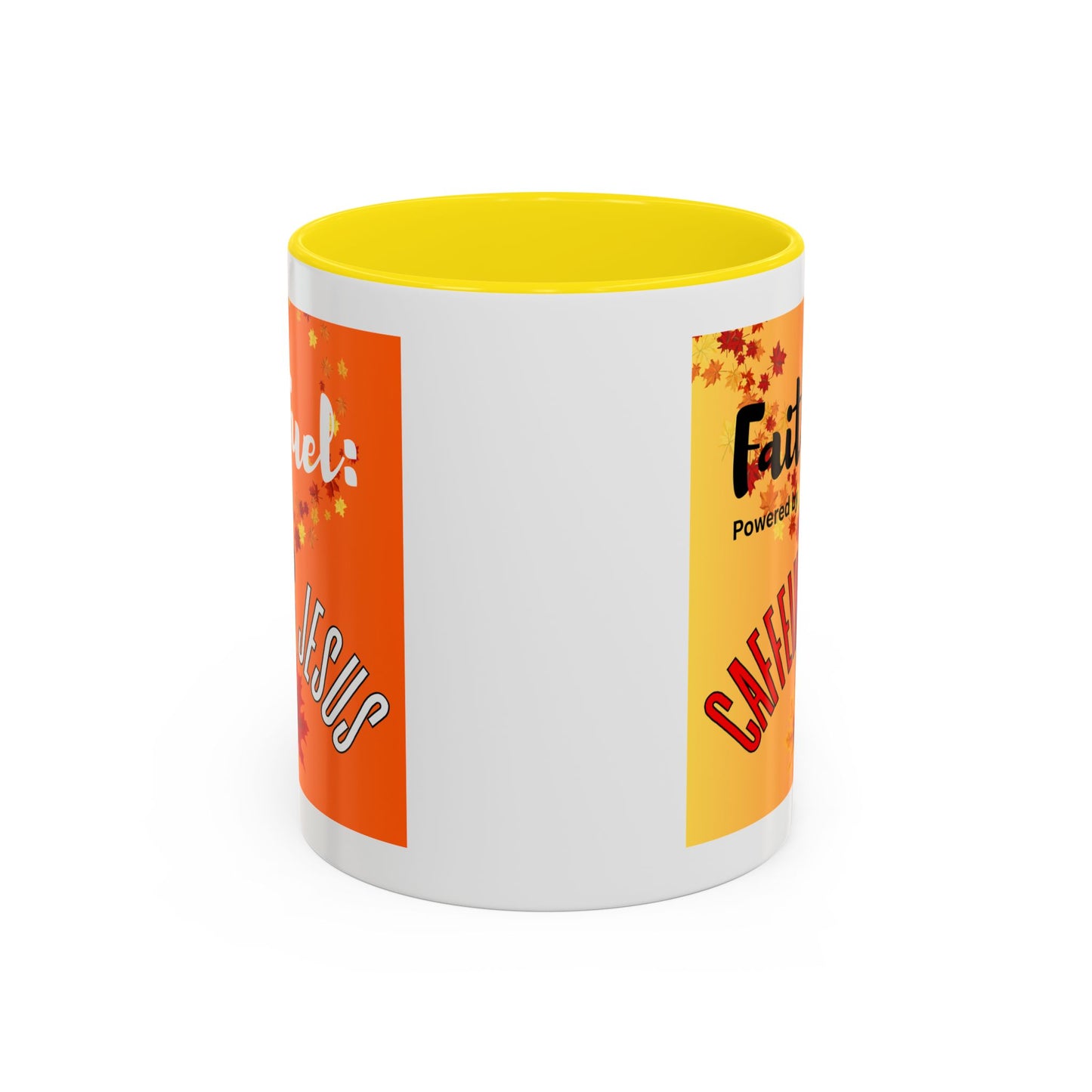 FaithFuel Caffeine & Jesus Mug - Fall Coffee Cup, Inspirational Gift, Autumn Decor, Home Office Supplies, Religious Mug
