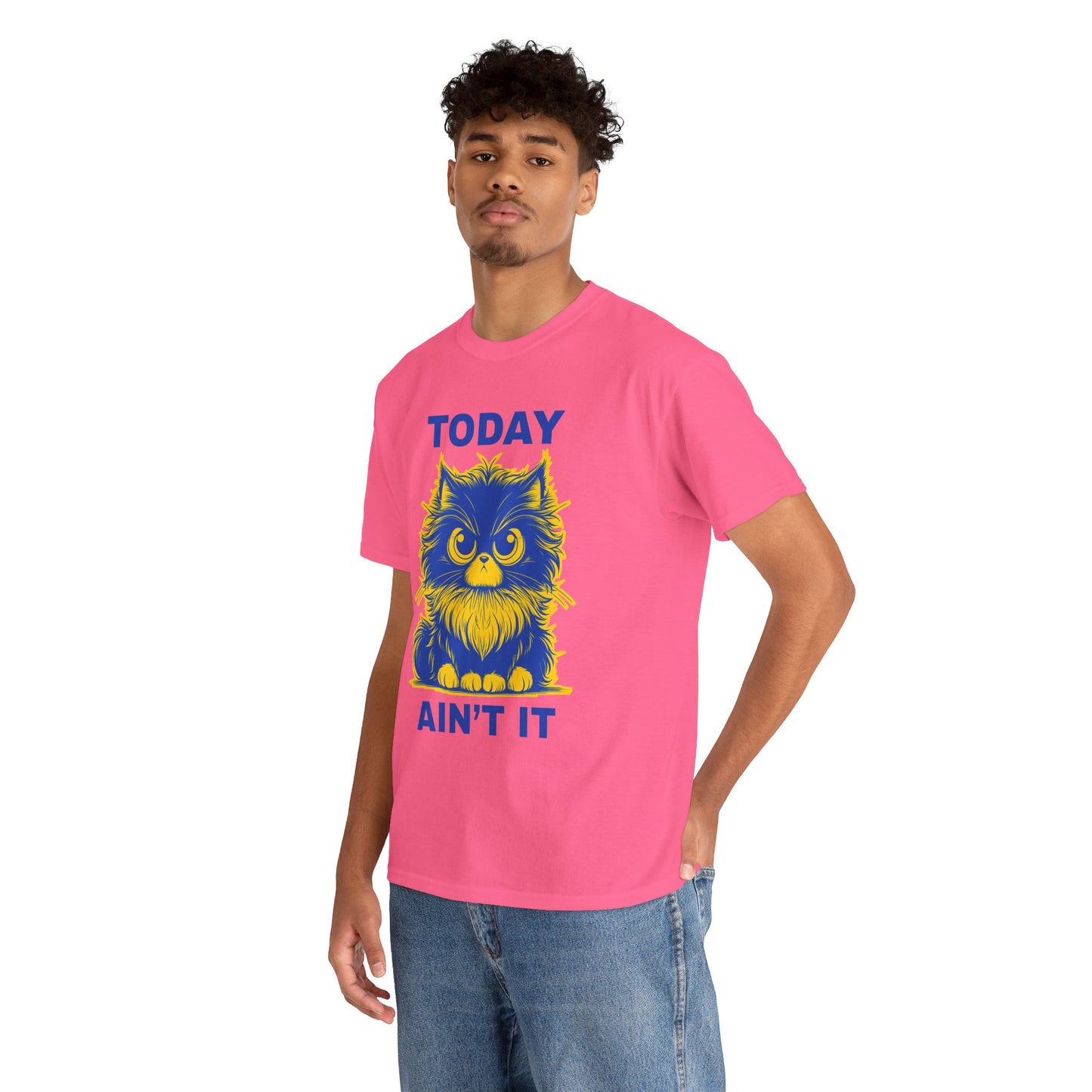 Funny Cat Tee - 'Today Ain't It' Unisex Heavy Cotton T-Shirt