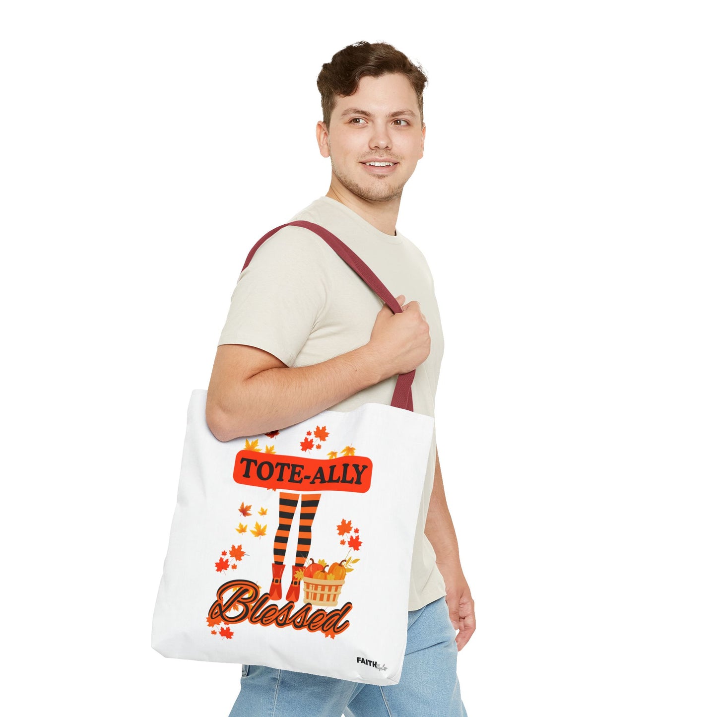 FaithStyles Blessed Holiday Tote Bag, Autumn Tote, Fall Accessories, Gift for Her, Seasonal Shopping Bag, Cute Grocery Bag