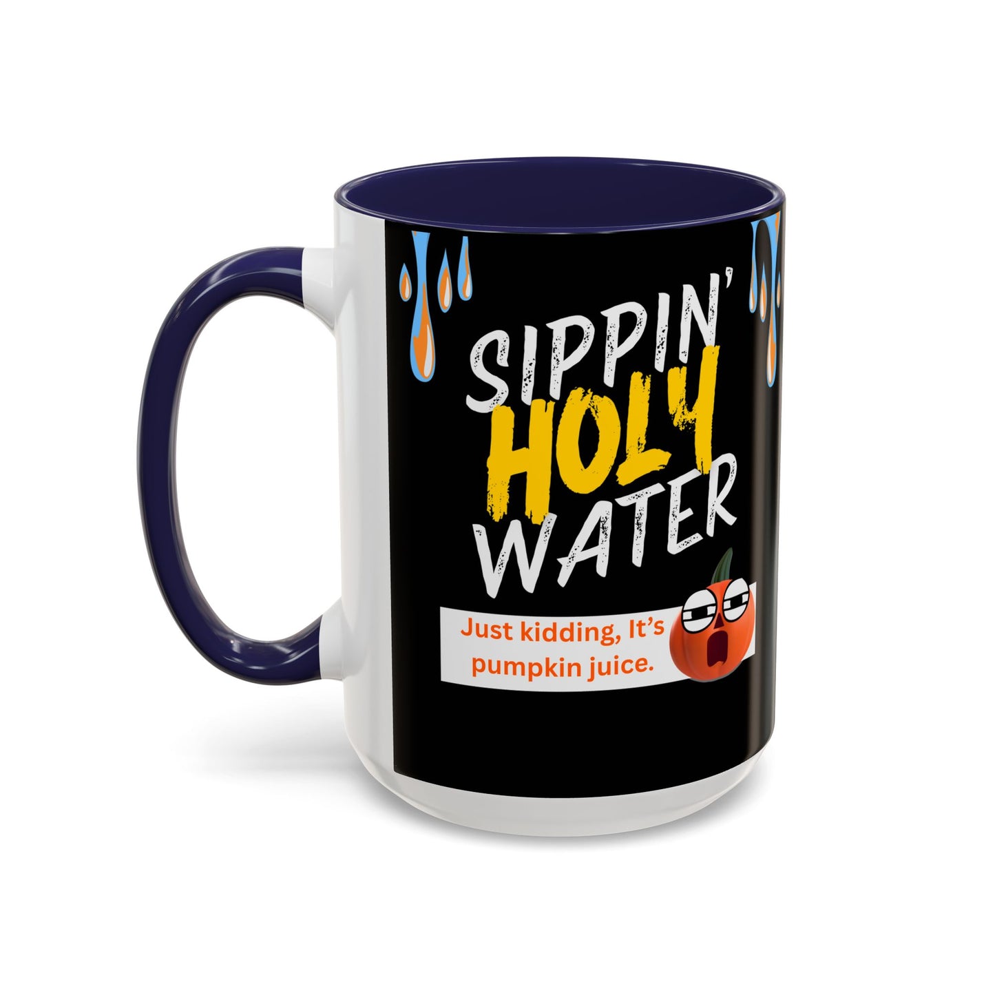 Sippin' Holy Water Coffee Mug, Funny Pumpkin Juice Mug, Halloween Coffee Cup, Unique Gift for Fall, Cute Office Mug, Quirky Kitchenware