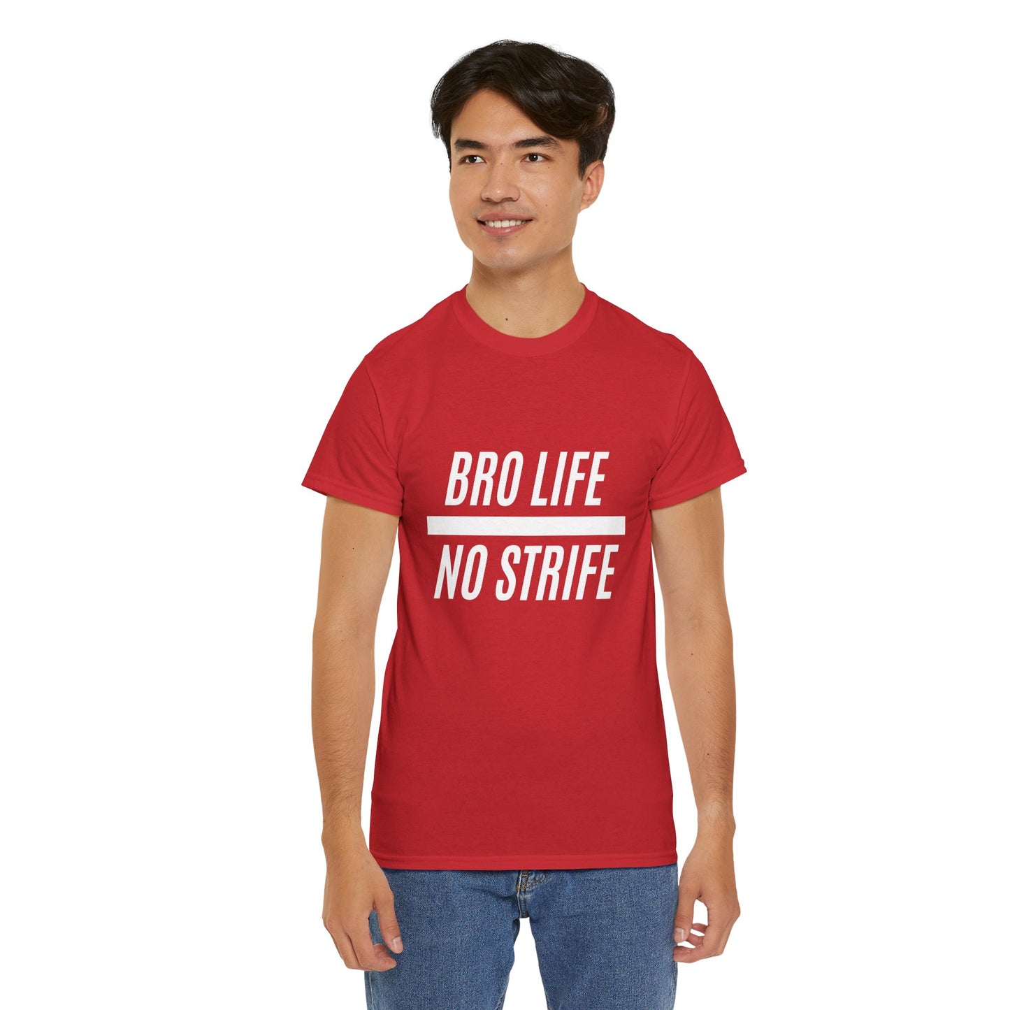 Bro Life Unisex Heavy Cotton Tee, Casual Graphic T-Shirt, Funny Gift for Friends, Everyday Wear, Brotherhood Apparel, Birthday Gift