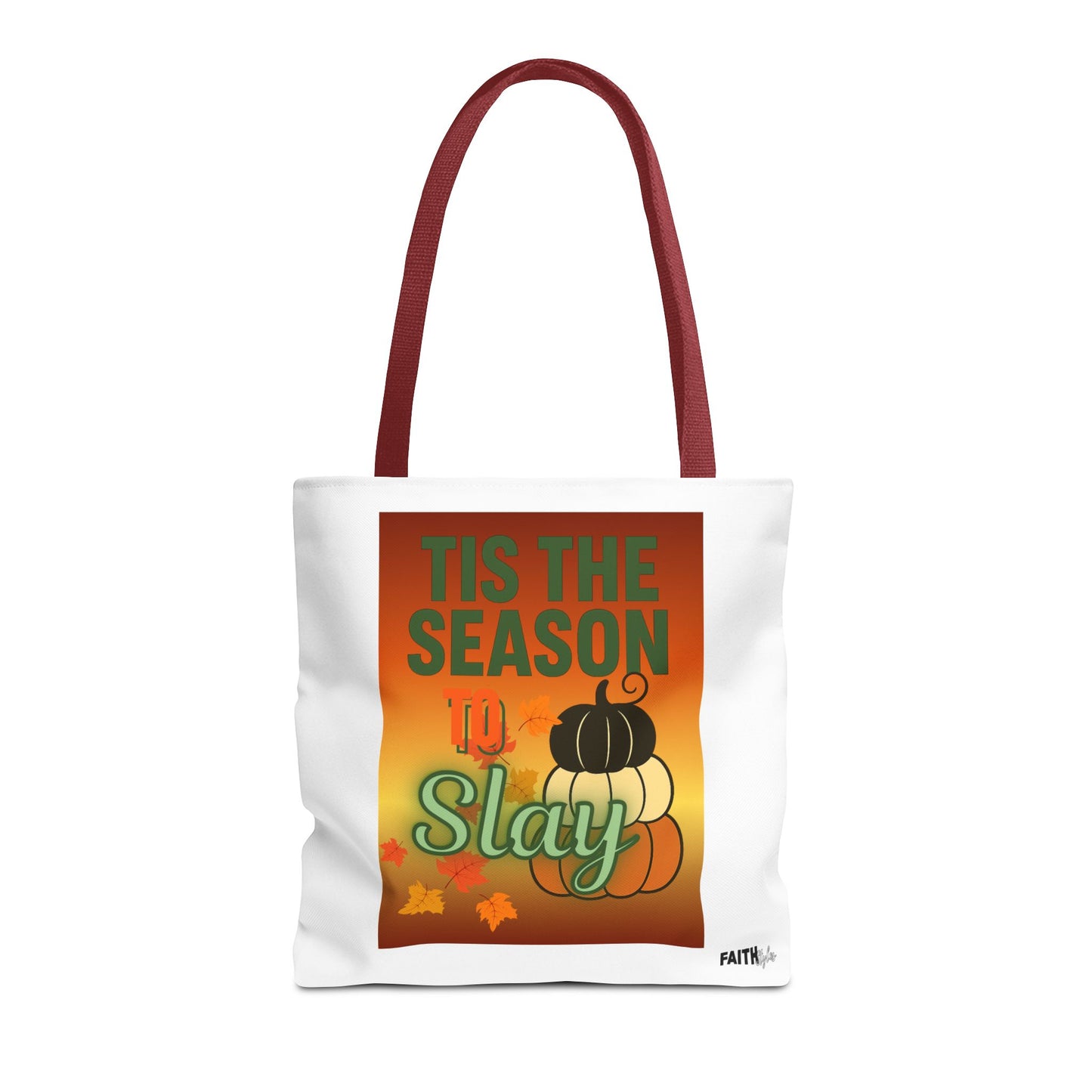 FaithStyles Seasonal Tote Bag: 'Tis the Season to Slay | Fall Shopping Bag, Halloween Tote, Autumn Handbag, Gift Bag, Eco-Friendly Tote