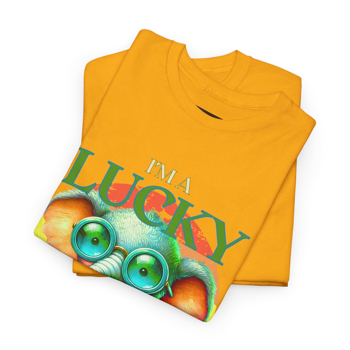 Lucky Animal Unisex Heavy Cotton Tee, Cute Gift for Animal Lovers, Casual Streetwear, St. Patrick's Day, Birthday Apparel