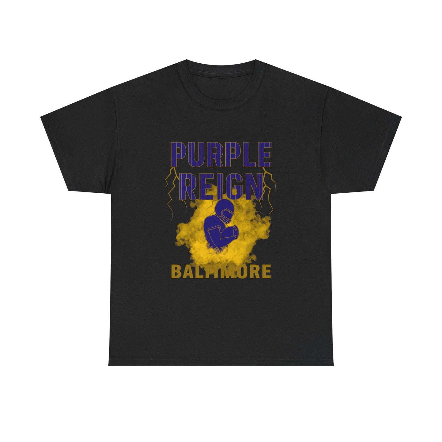 Purple Reign Male Cotton Tee - Bold Style for Baltimore Fans, Casual