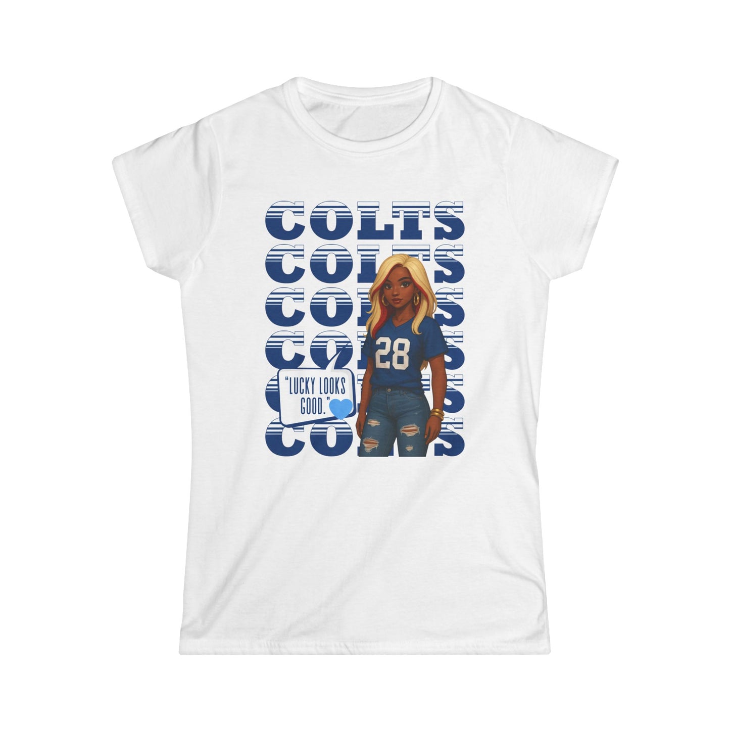 Colts Cheer Women's Softstyle Tee - Perfect for Game Day, Football Fans, Casual Wear, Sports Events, Gift Idea, Team Spirit