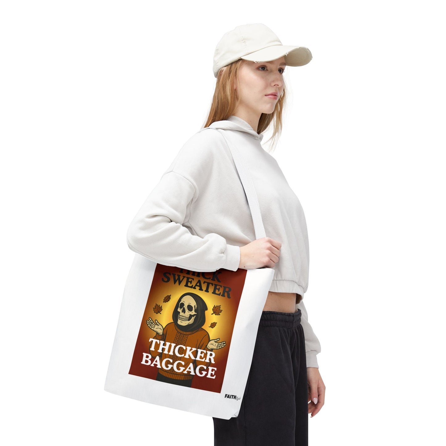 FaithStyles Fall-Themed Thicker Baggage Tote Bag, Halloween, Autumn Vibes, Eco-Friendly Gift, Spooky Baggage, Seasonal Carryall, Shopping Bag, Casual Style