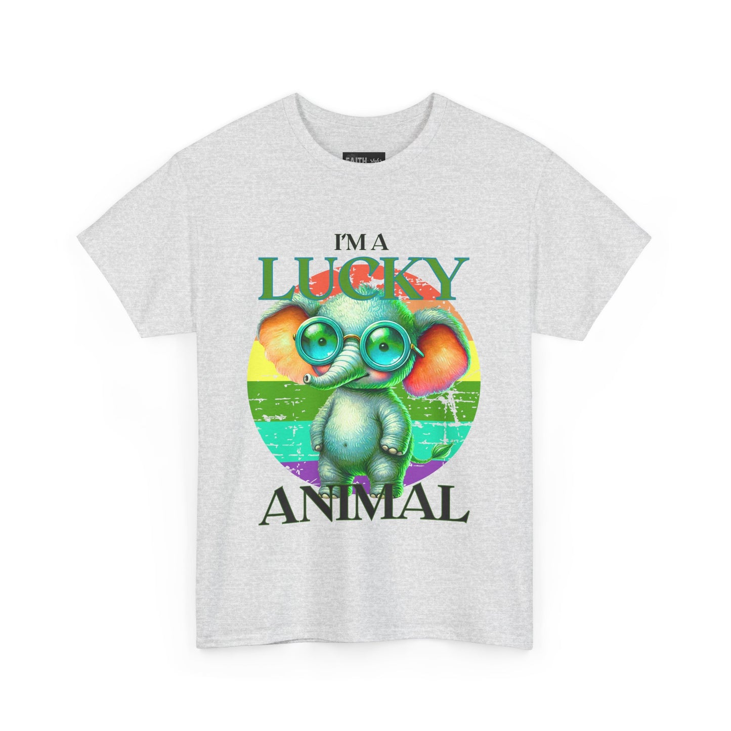 Lucky Animal Unisex Heavy Cotton Tee, Cute Gift for Animal Lovers, Casual Streetwear, St. Patrick's Day, Birthday Apparel