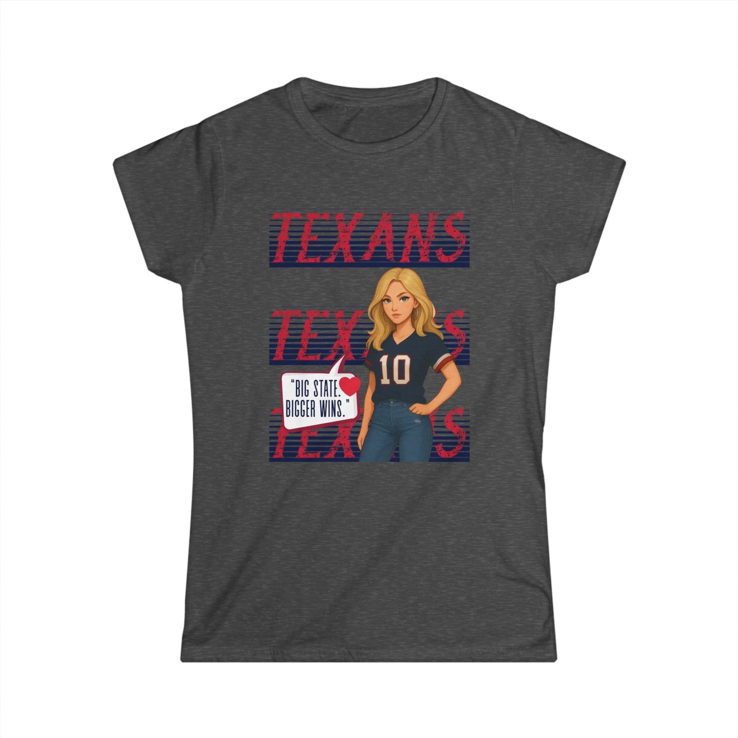 Texans Spirit Women's Tee, Game Day Shirt, Cute Fan Tee, State Pride Apparel, Sports Lover Gift