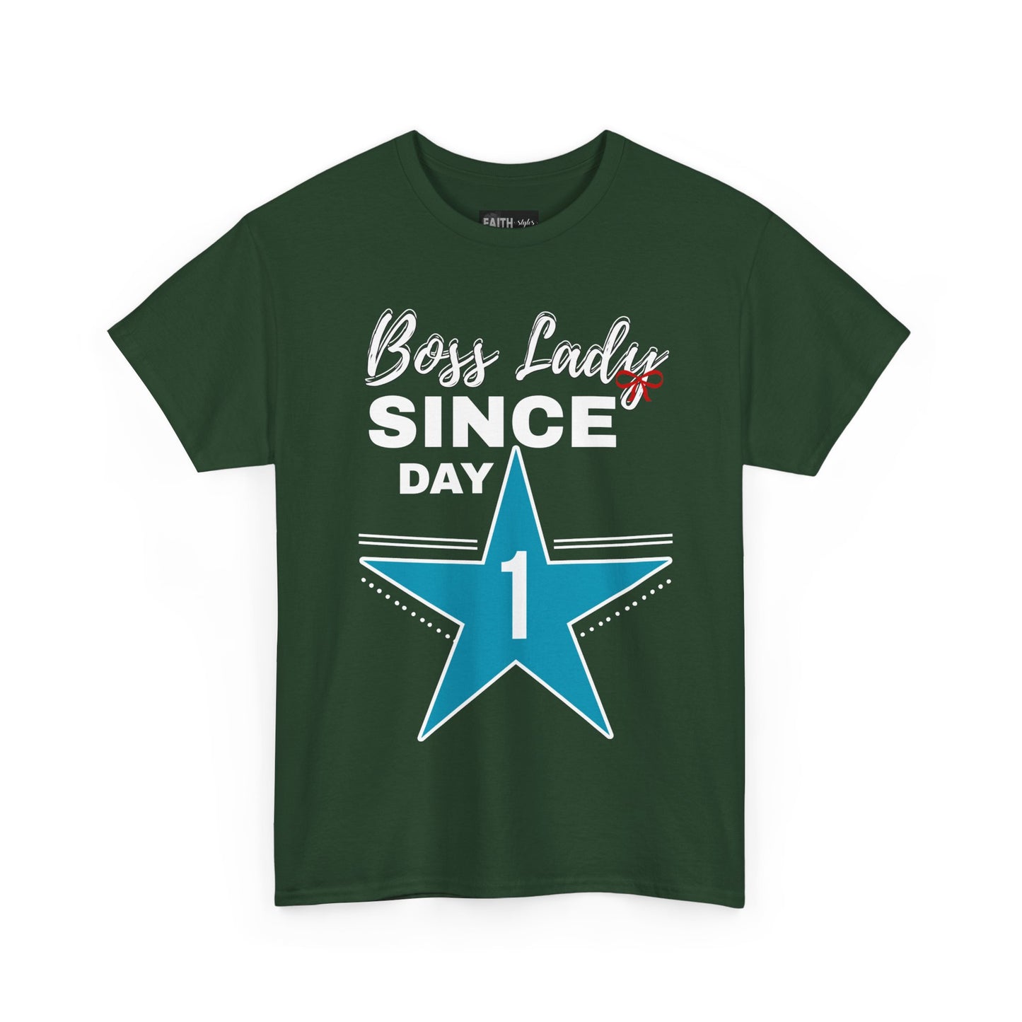 Boss Lady Since Day 1 Tee - Unisex Heavy Cotton Shirt, Perfect for Bosses, Gifts, Celebrations, Fun Occasions, Casual Wear