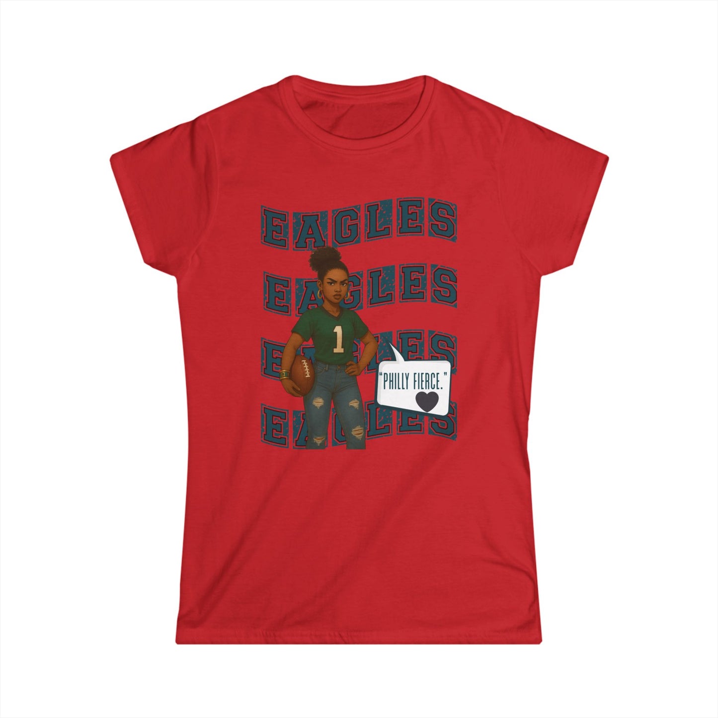 Cheerful Sports Tee for Women, Perfect for Game Day, Eagles Fan Shirt, Casual Wear, Unique Gift, Sports Apparel