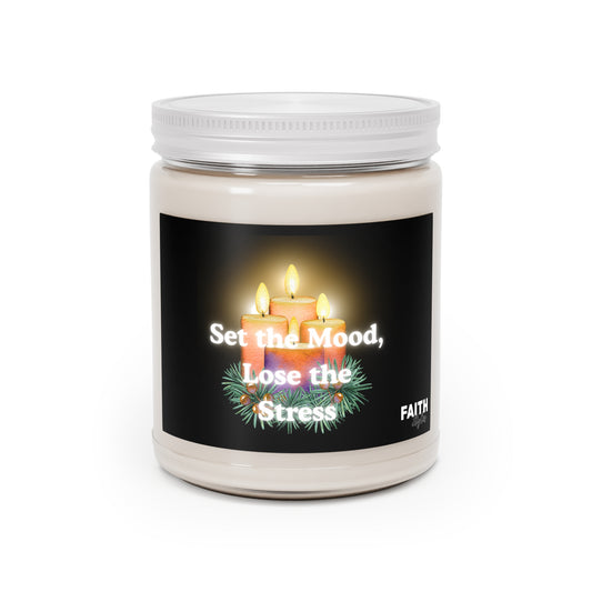 FaithStyles Set The Mood Relaxing Scented Soy Candles, Aromatherapy Candle, Stress Relief Candle, White Lid Candle, Home Decor