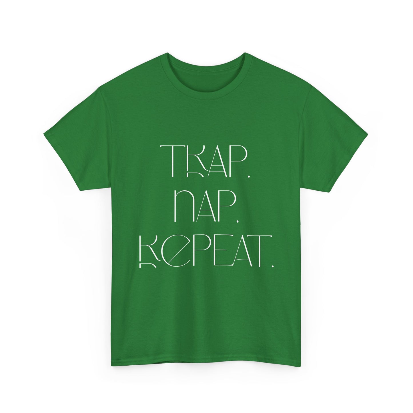 Unisex Heavy Cotton Tee - 'Trap. Nap. Repeat.' Motivational Shirt for Relaxation and Leisure