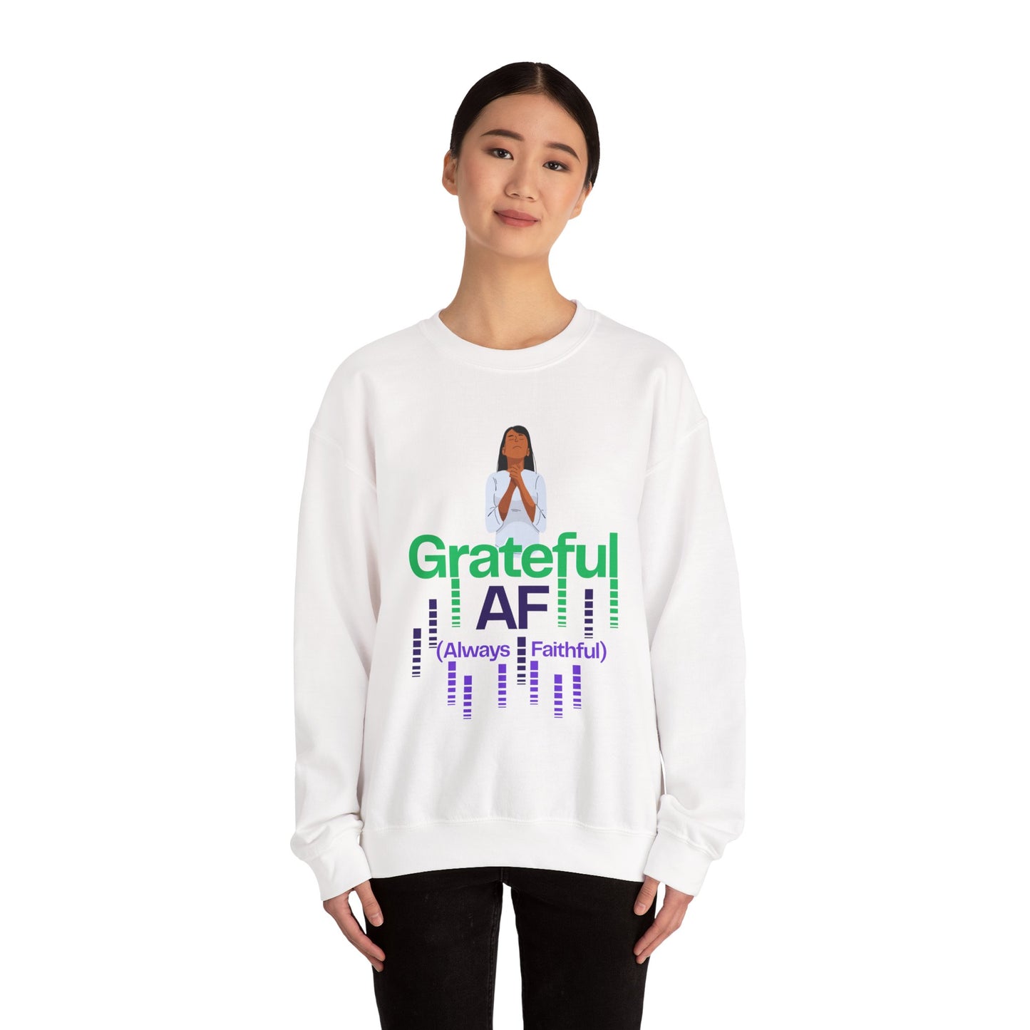 Women Grateful AF Crewneck Sweatshirt | Cozy Unisex Pullover for Thanksgiving, Gifts, and Everyday Wear