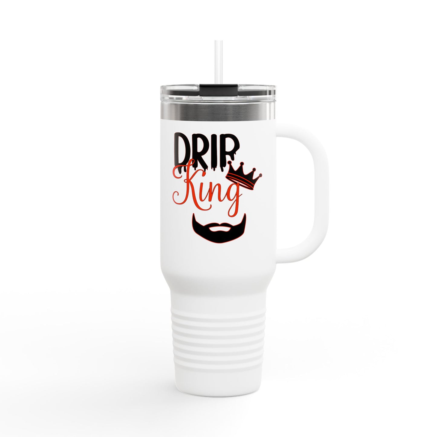Drip King Insulated Travel Mug, 40oz | Perfect for Coffee Lovers, Gift for Him, Road Trips, Bearded Men, Stylish Drinkware