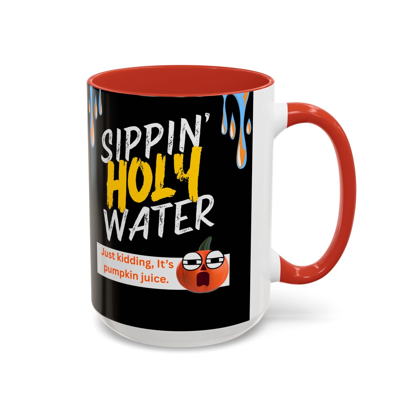 Sippin' Holy Water Coffee Mug, Funny Pumpkin Juice Mug, Halloween Coffee Cup, Unique Gift for Fall, Cute Office Mug, Quirky Kitchenware
