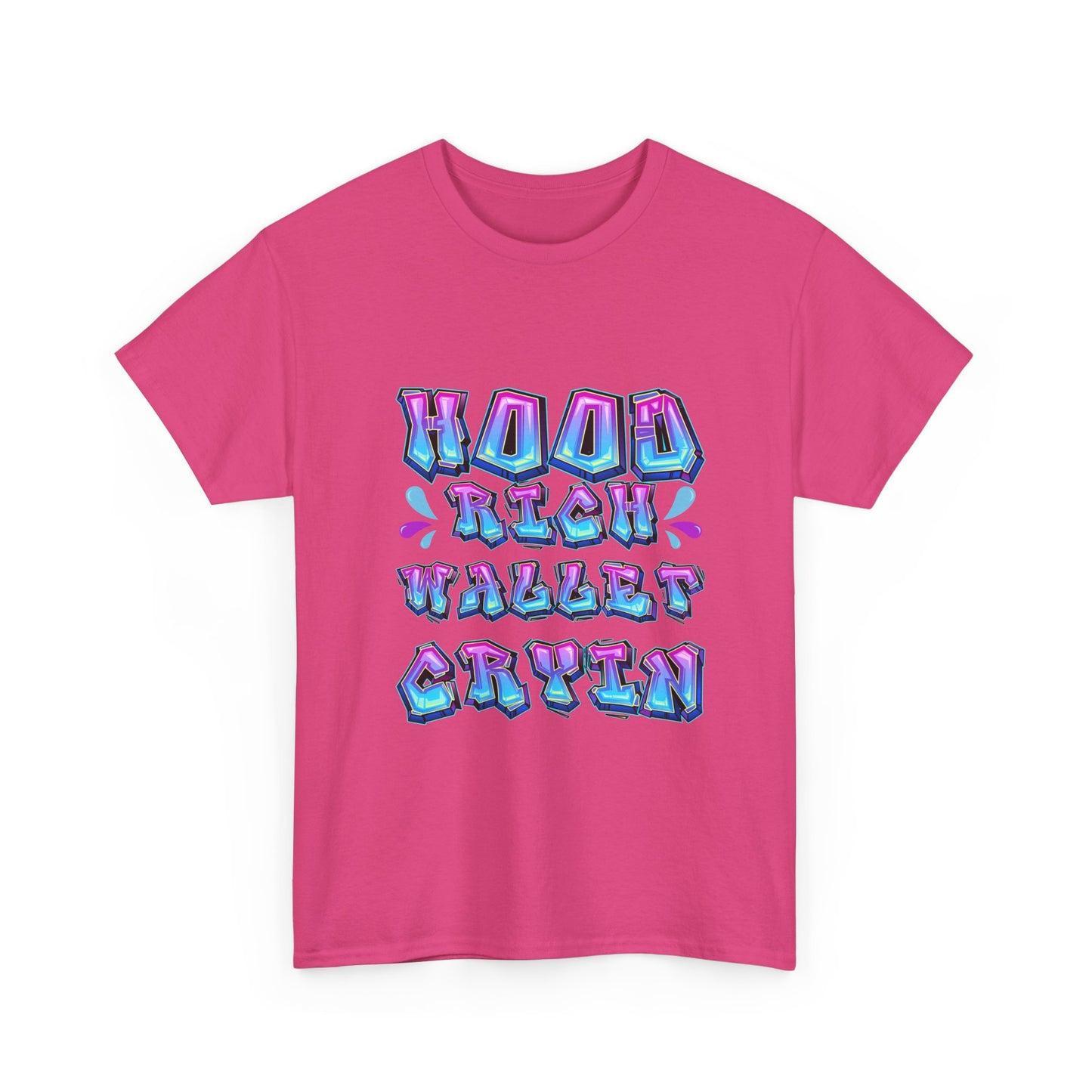 Cool Graphic Tee - 'Hood Rich Wallet Cryin' Unisex Heavy Cotton T-shirt