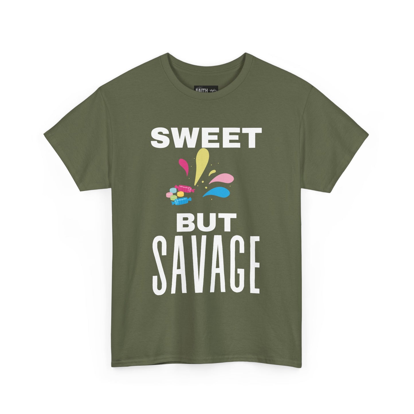 Sweet but Savage Grandma Cotton Tee | Fun Gift for Trendsetters, Everyday Wear, Birthday Party, and Casual Outings