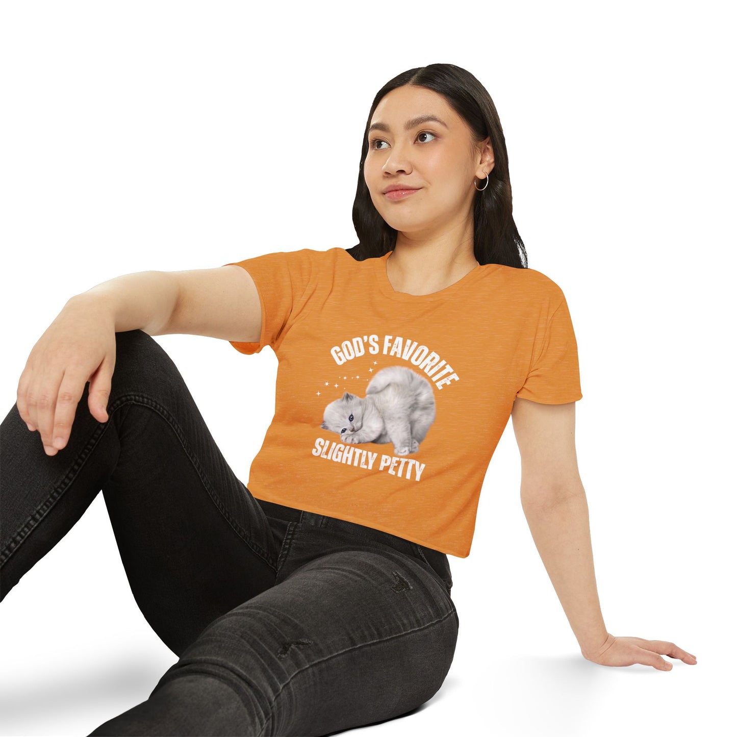 God's Favorite Slightly Petty Women's Festival Crop Top, Cute Summer Shirt, Fun Graphic Tee, Festival Outfit, Trendy Streetwear